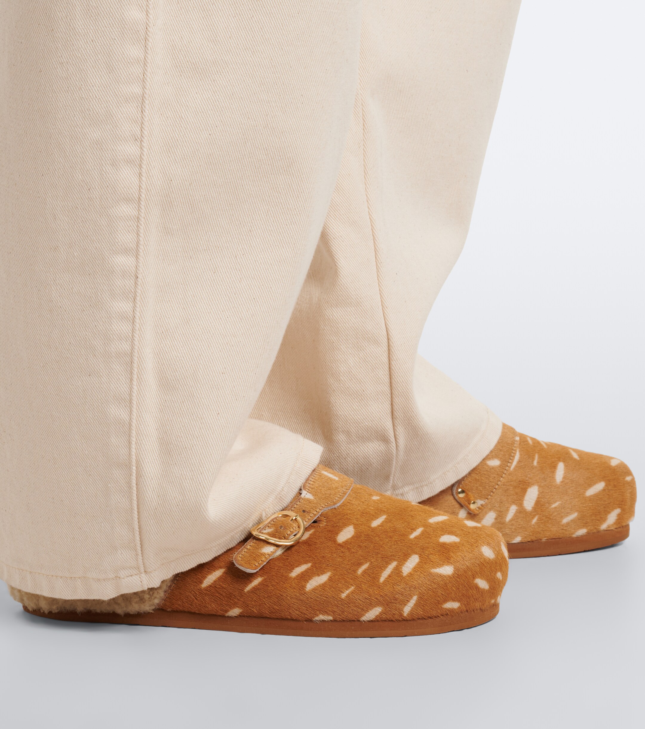 Ancient Greek Sandals Ancient Greek Sandals Vasilitsa shearling-trimmed calf hair clogs