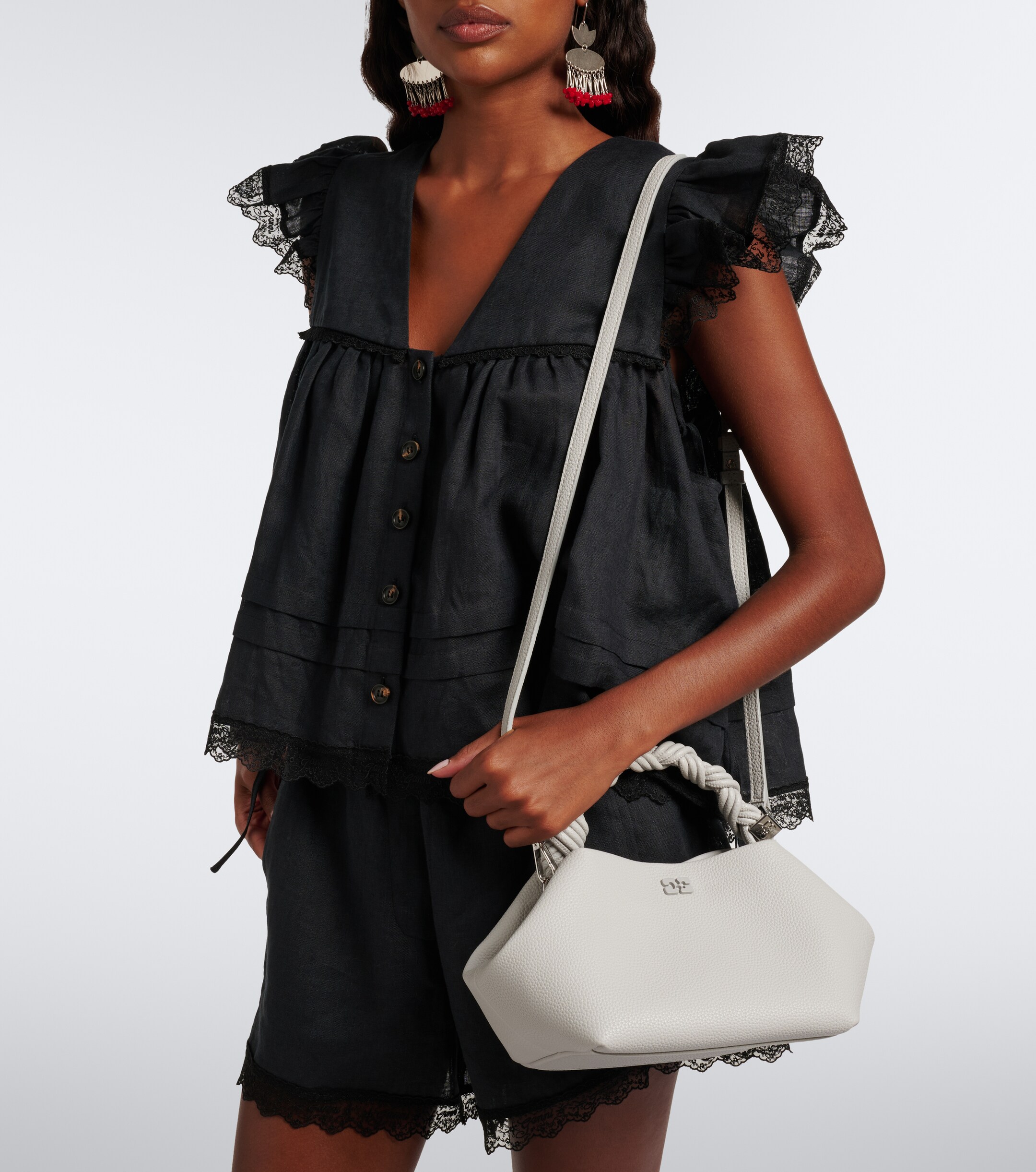 GANNI Bou Mini leather top-handle bag