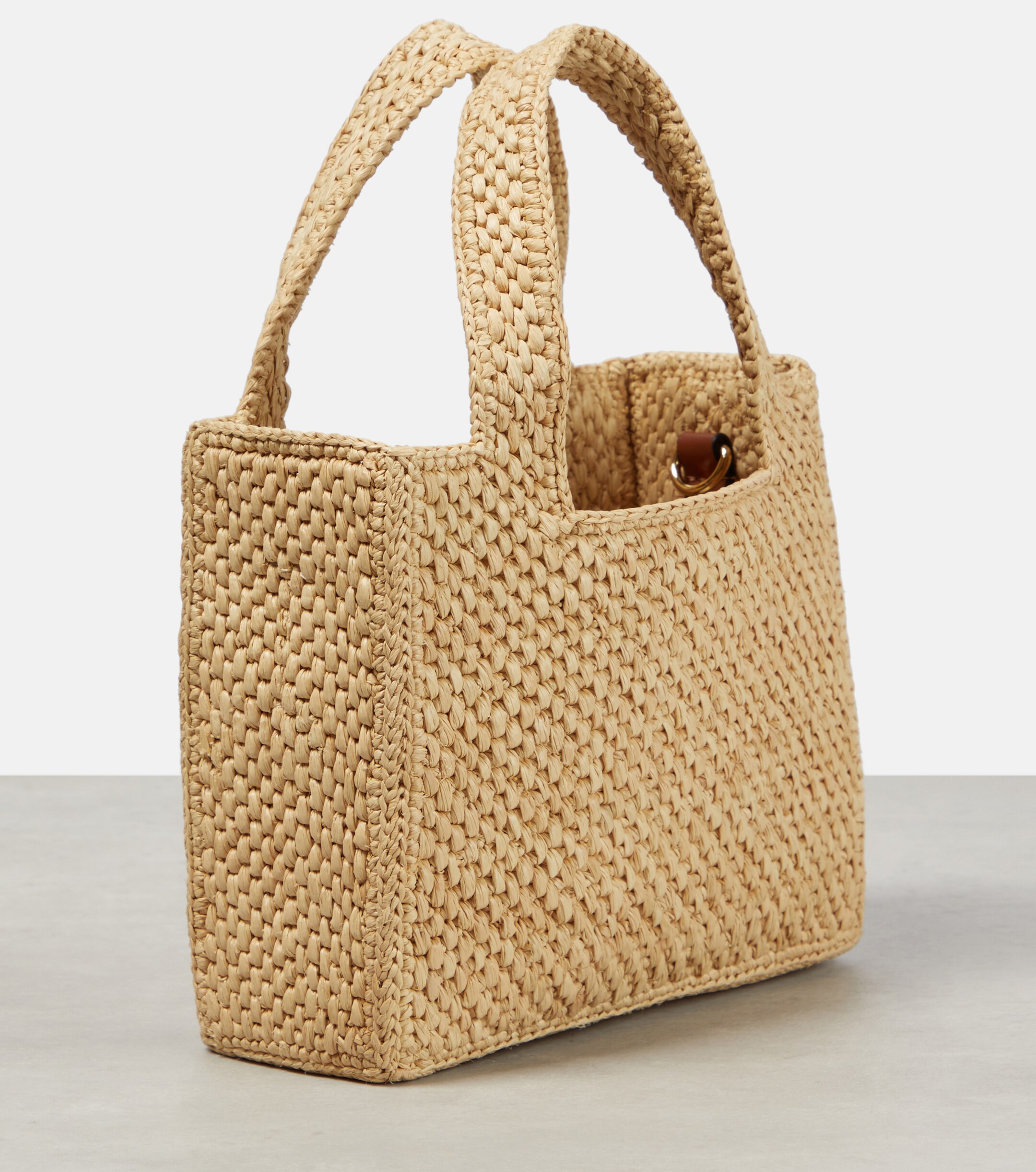 Loewe Paula's Ibiza logo raffia top-handle bag