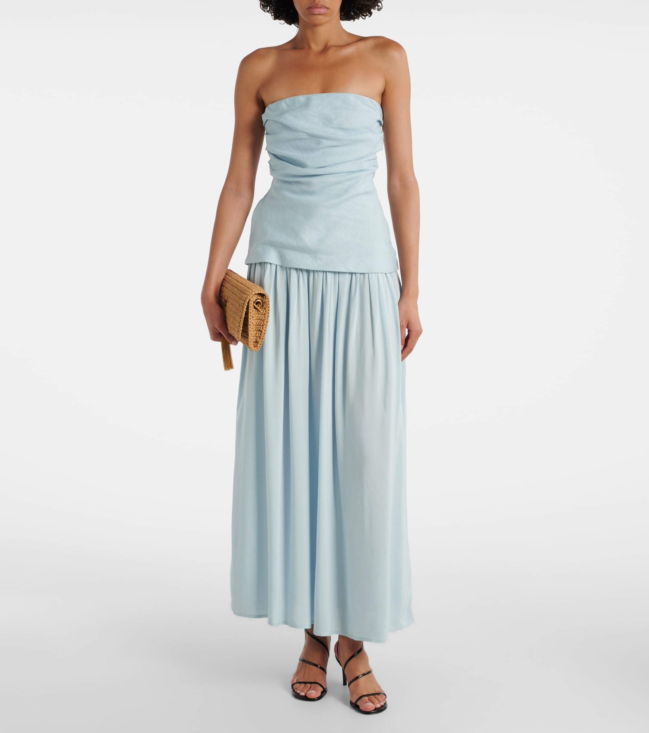 Faithfull Hedy strapless linen maxi dress
