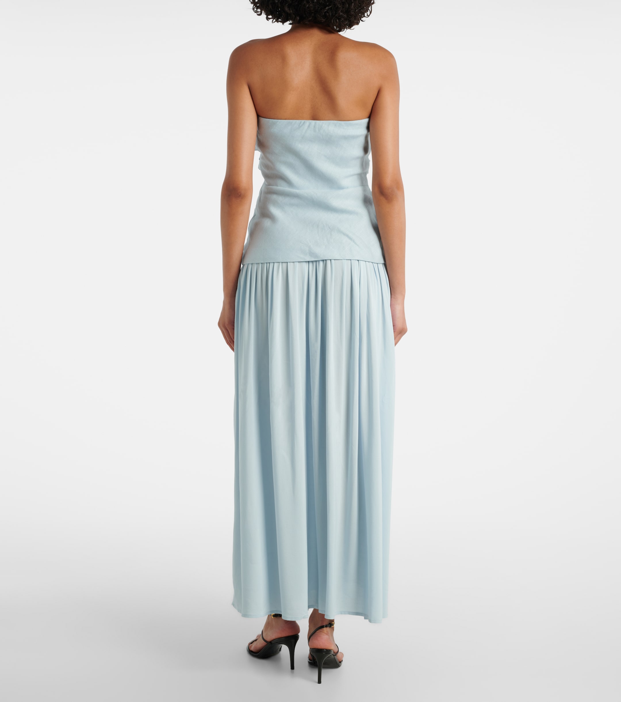 Faithfull Hedy strapless linen maxi dress