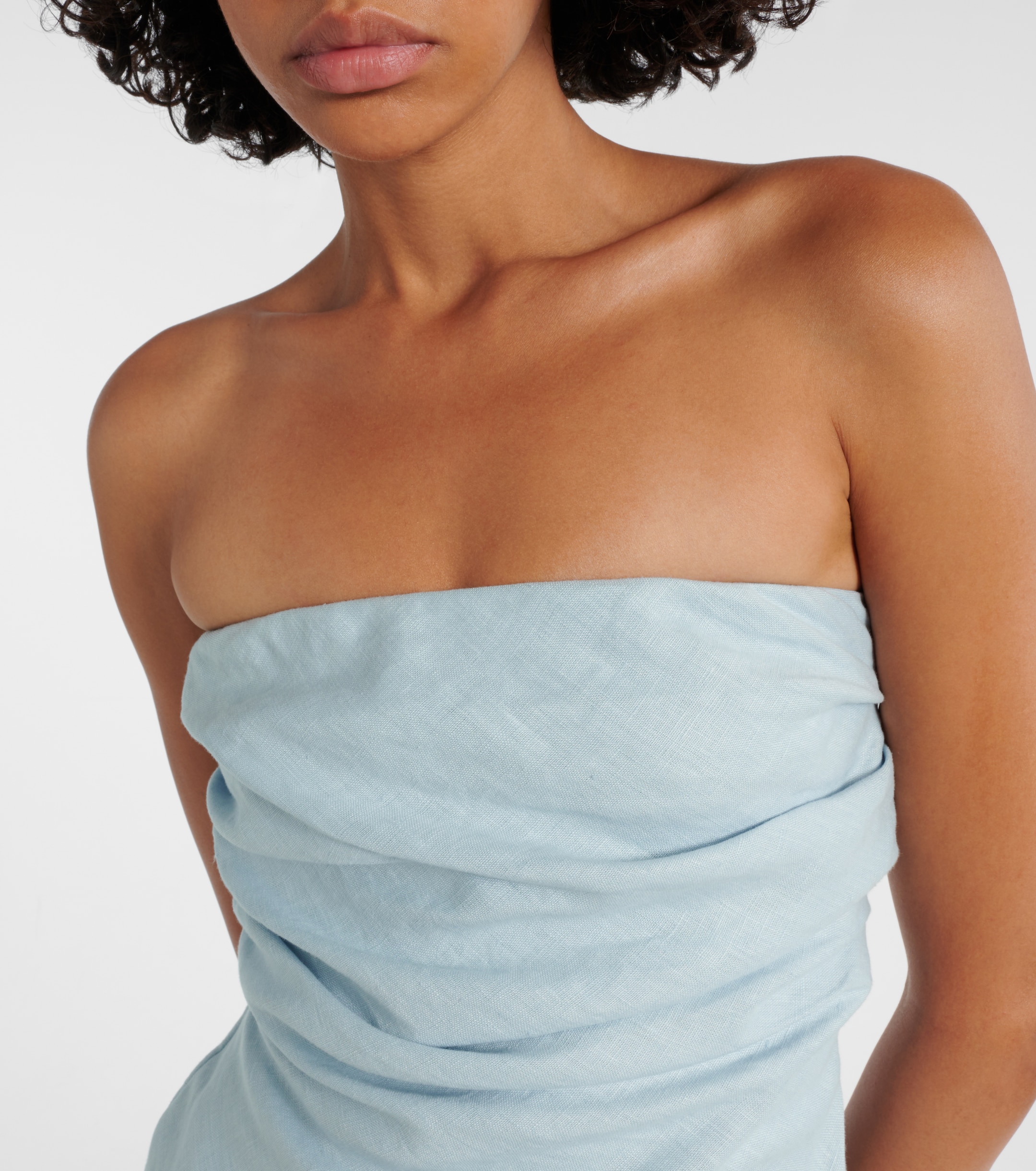 Faithfull Hedy strapless linen maxi dress