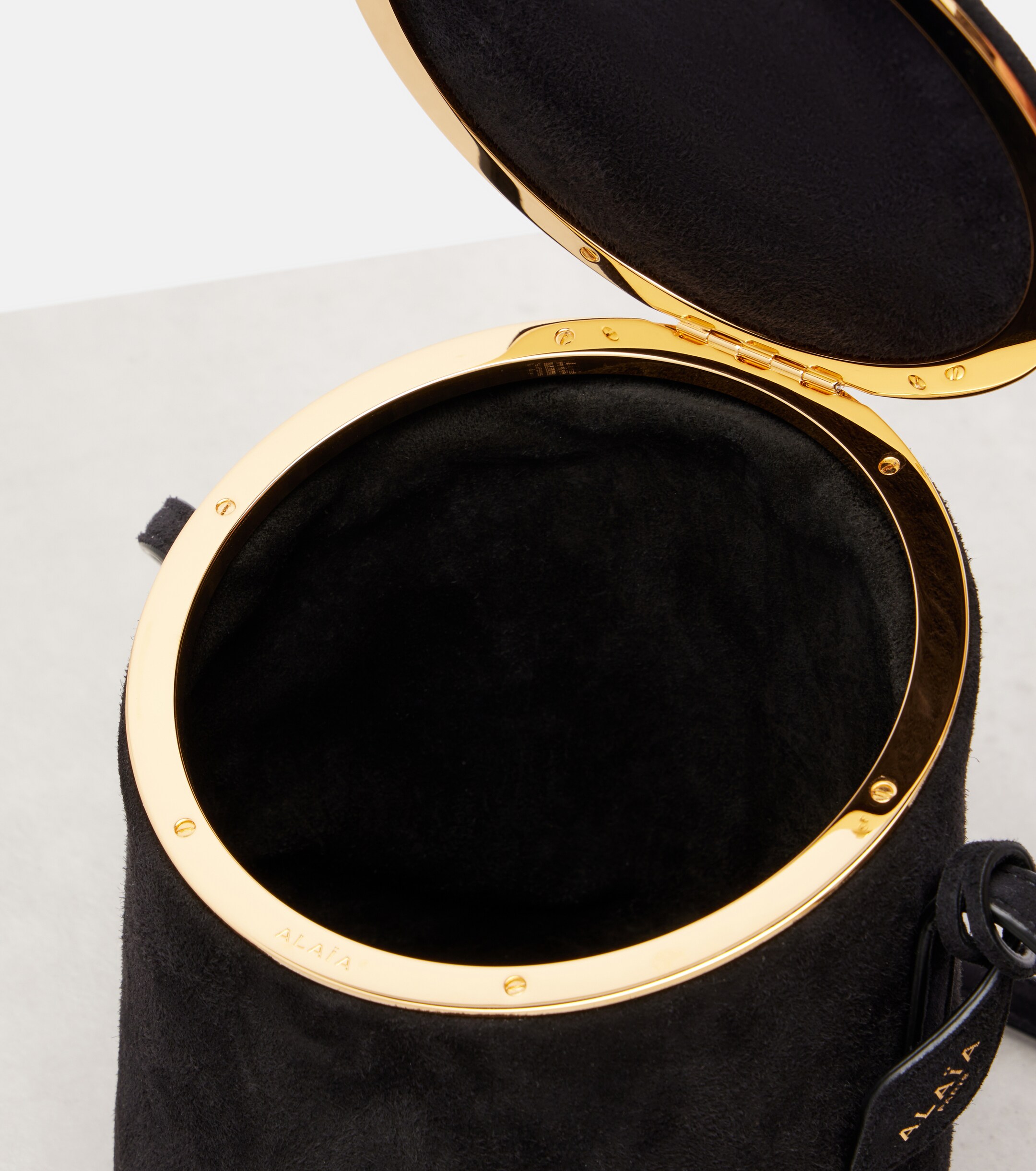 Alaïa La Canette Small suede bucket bag