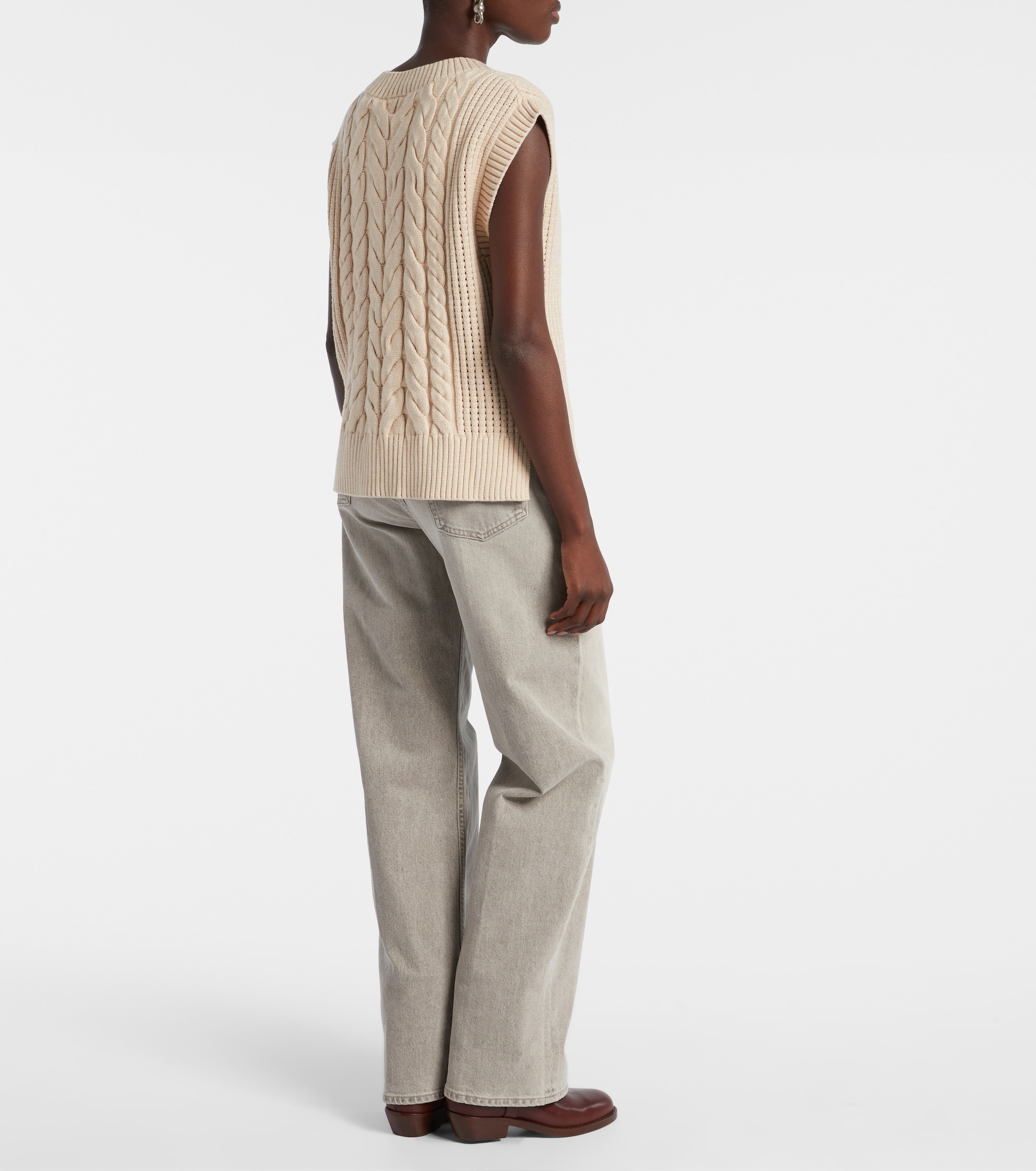 Varley Varley Pixie cable-knit sweater vest