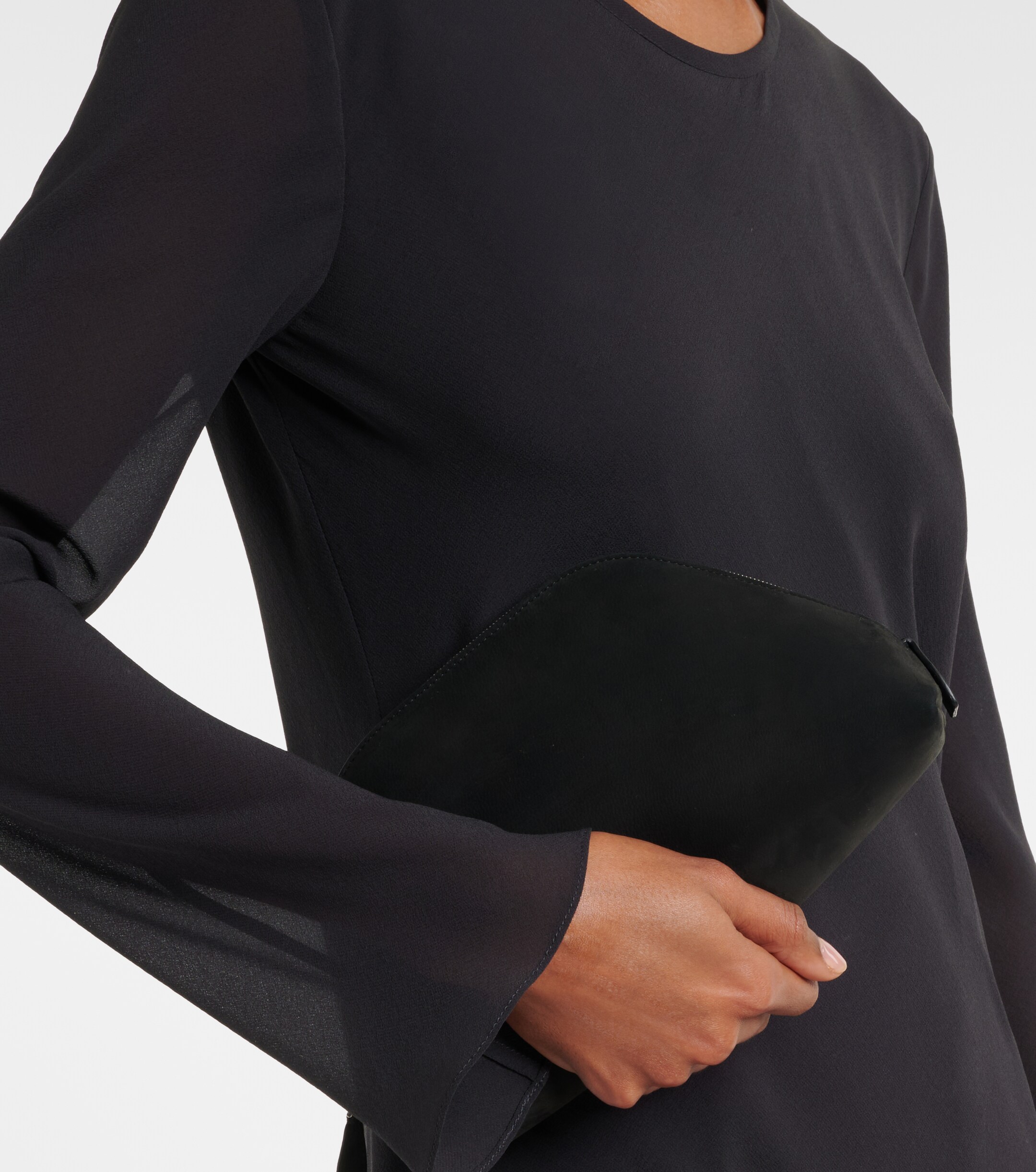 The Row Devon suede clutch