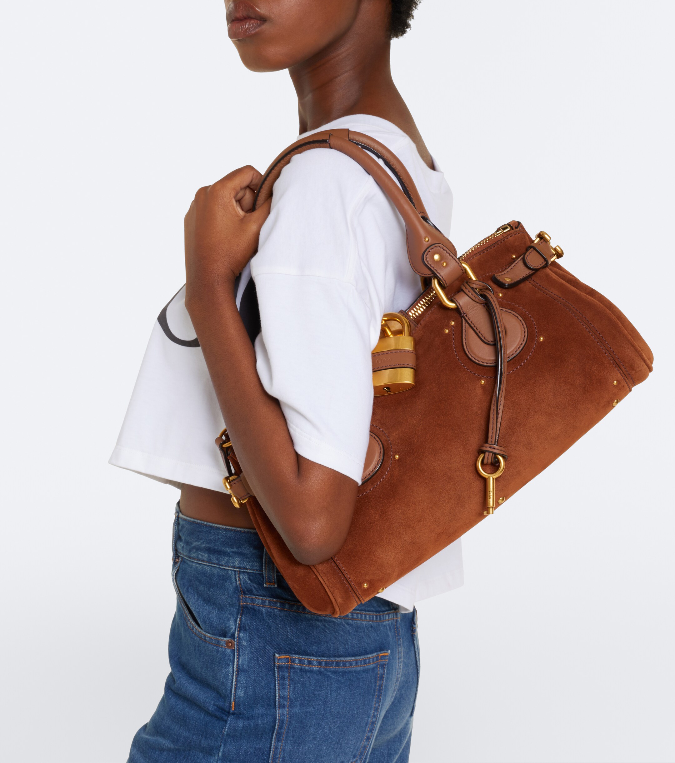 Chloé Paddington suede shoulder bag