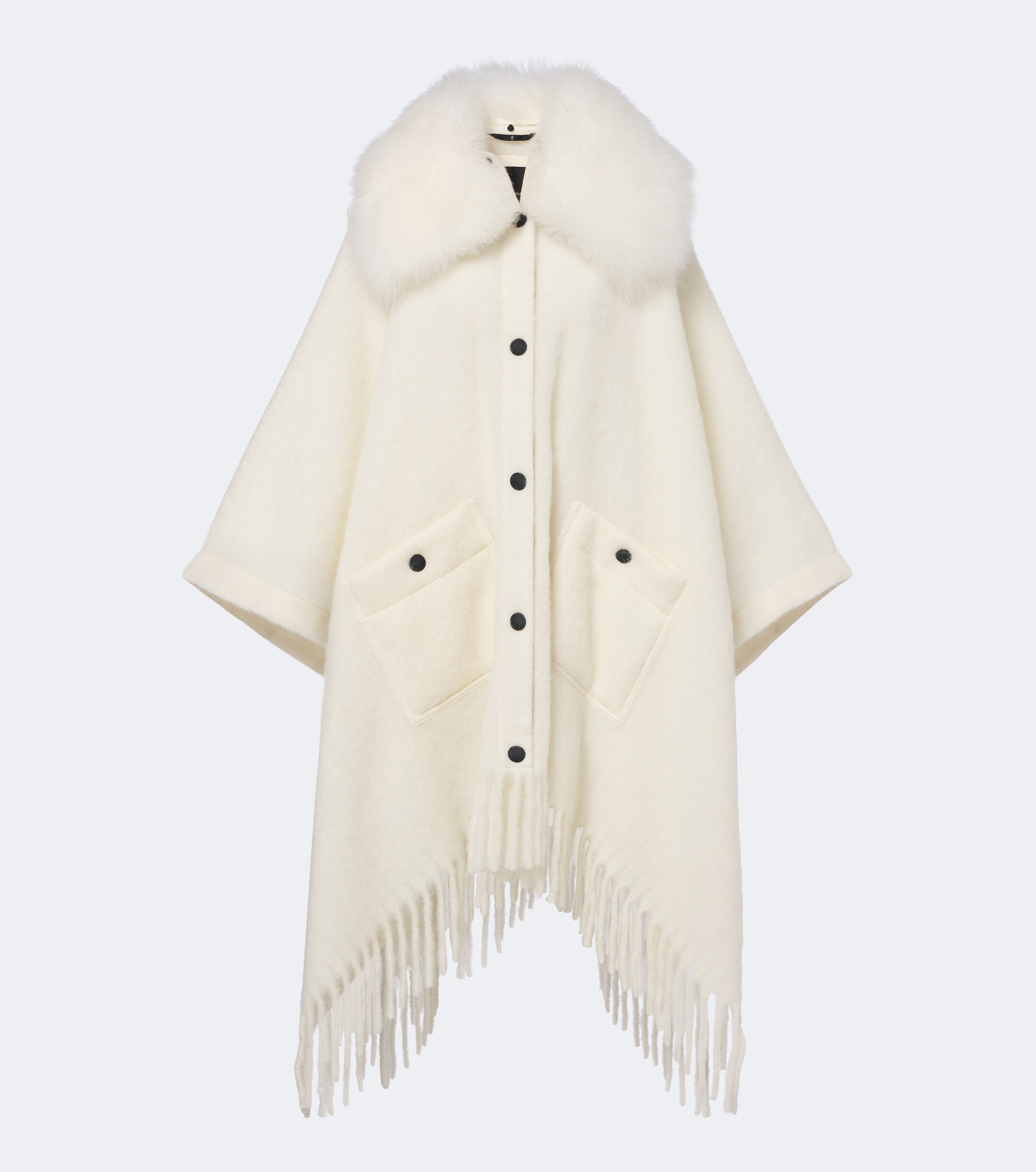 MONCLER GRENOBLE Moncler Grenoble Shearling-trimmed mohair, alpaca and wool-blend poncho