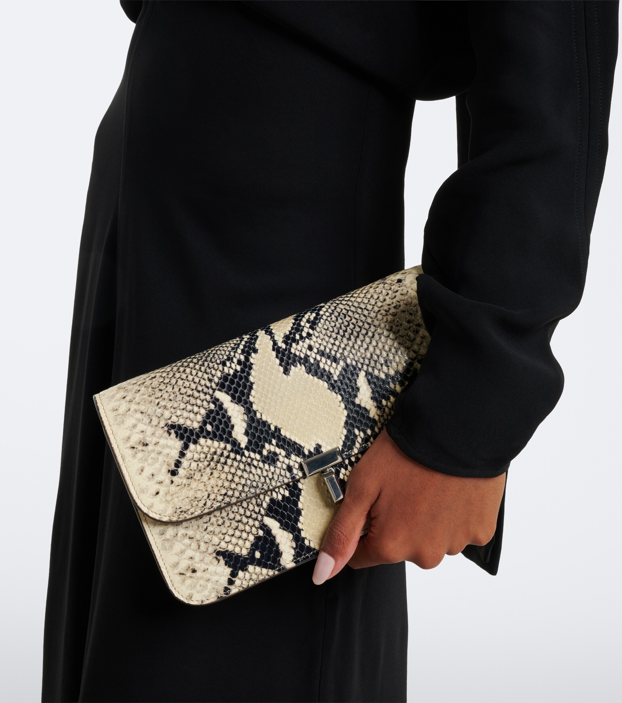 TOTEME T-Lock snake-effect leather crossbody bag