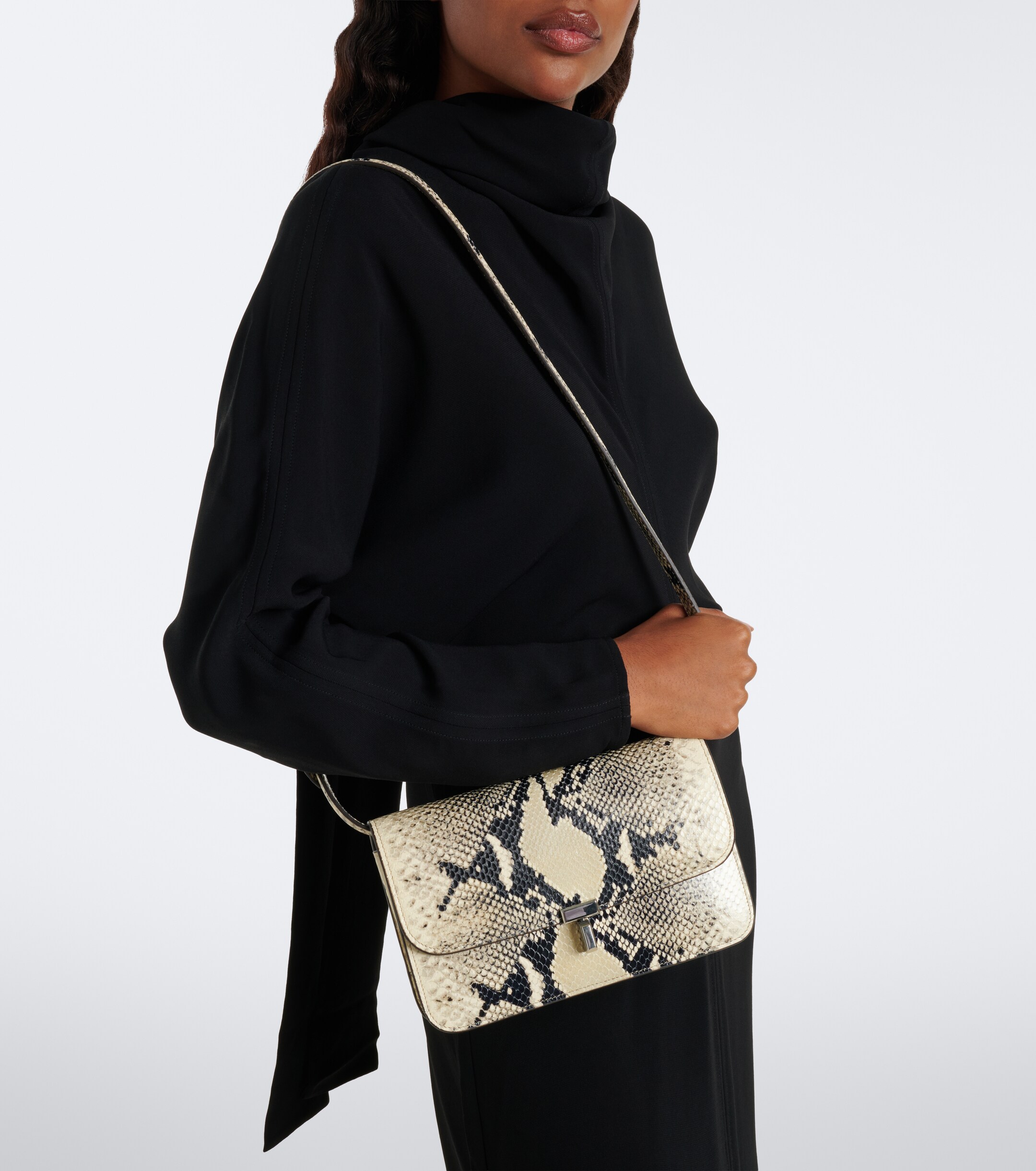 TOTEME T-Lock snake-effect leather crossbody bag