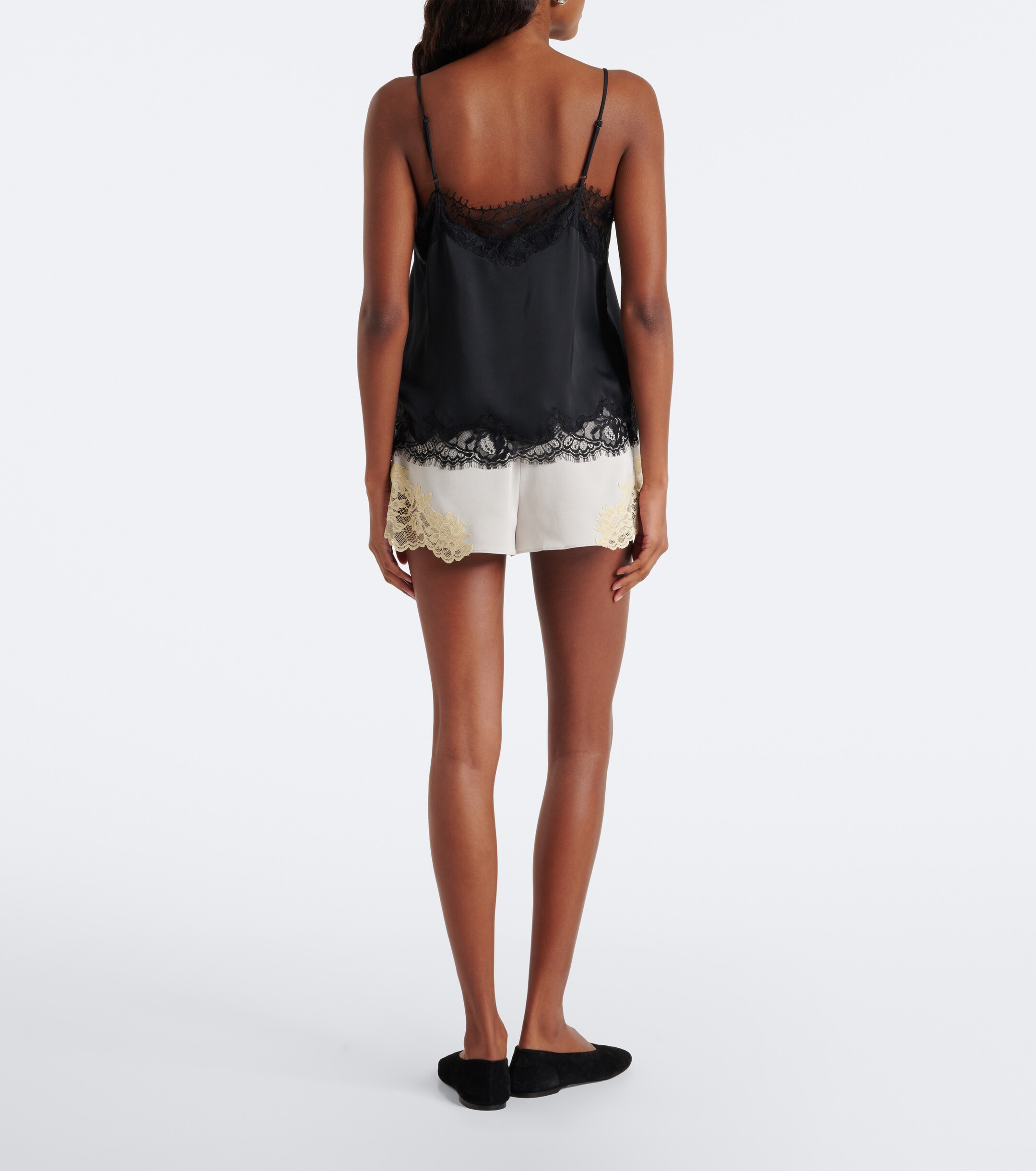 DE LA VALI De La Vali Reparo lace-trimmed crêpe shorts
