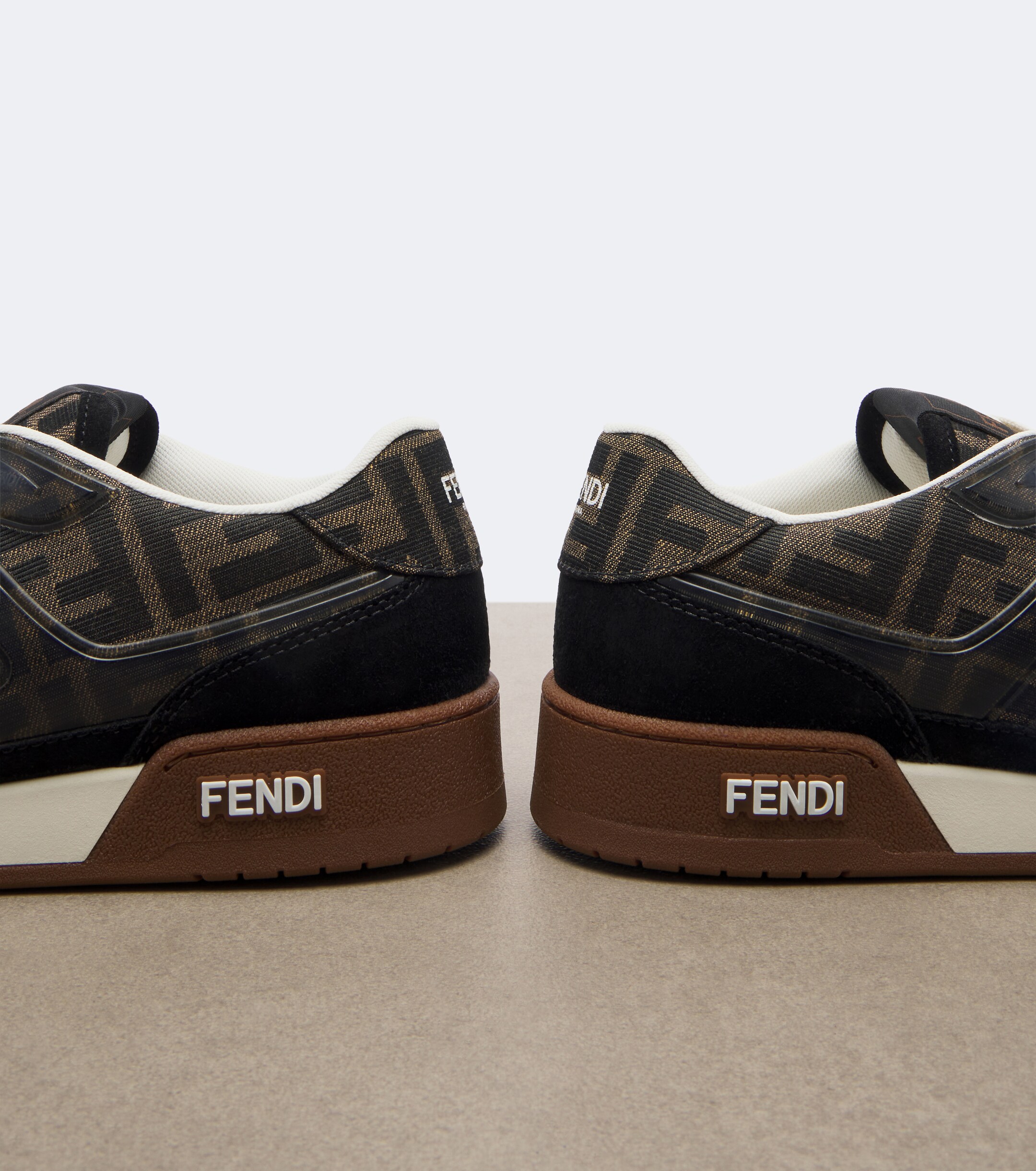 Fendi Fendi Fendi Match jacquard suede-trimmed sneakers