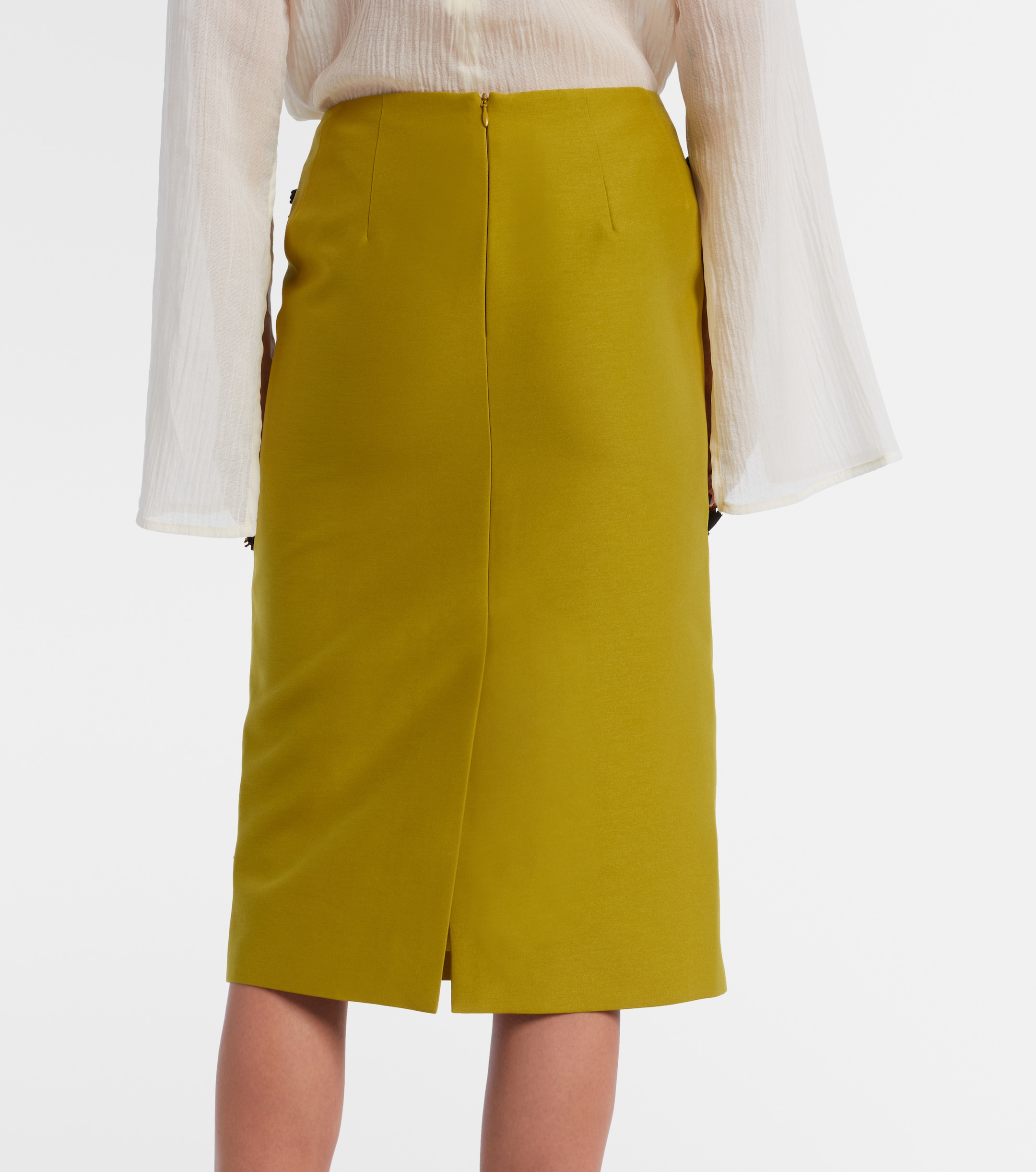 SHUSHU/TONG Floral-appliqué pencil skirt thumbnail