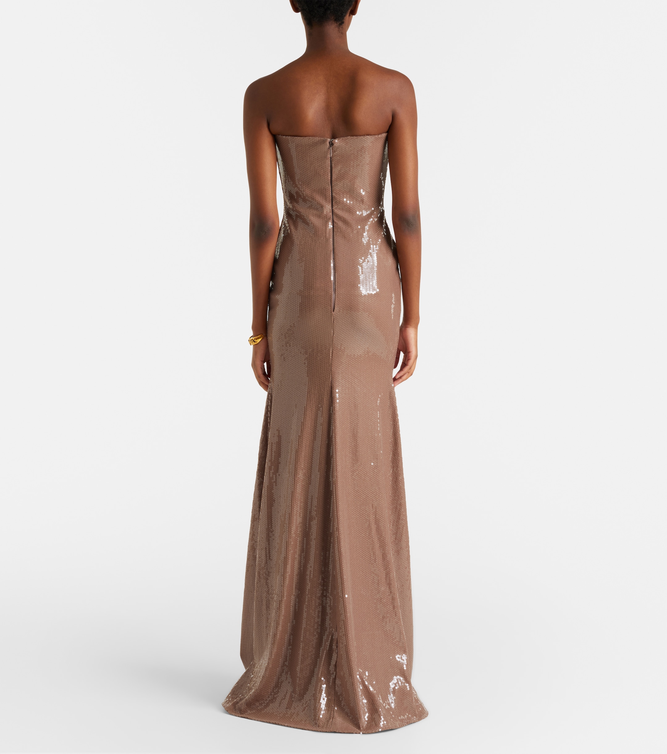 Alex Perry Sequined strapless gown