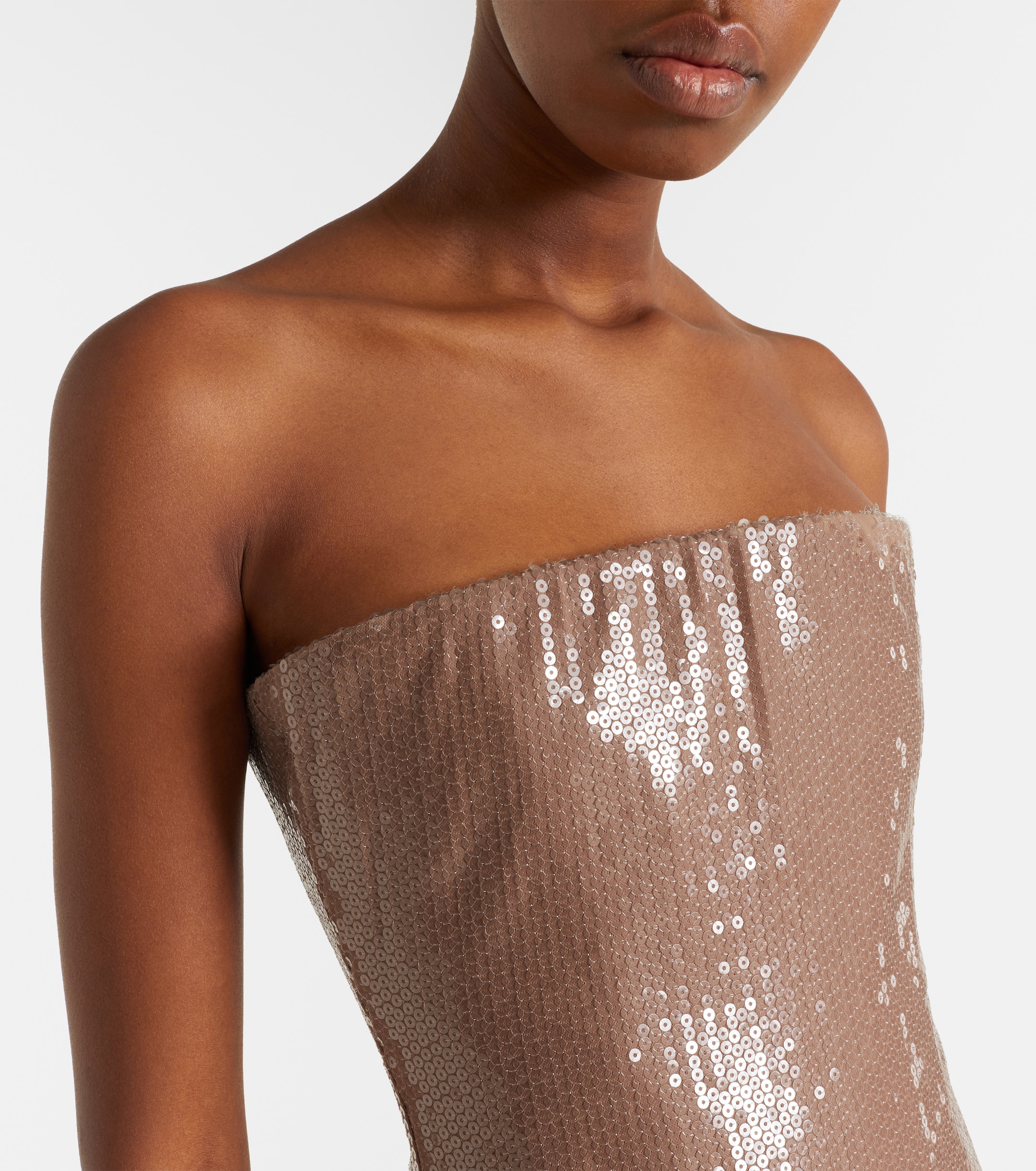Alex Perry Sequined strapless gown