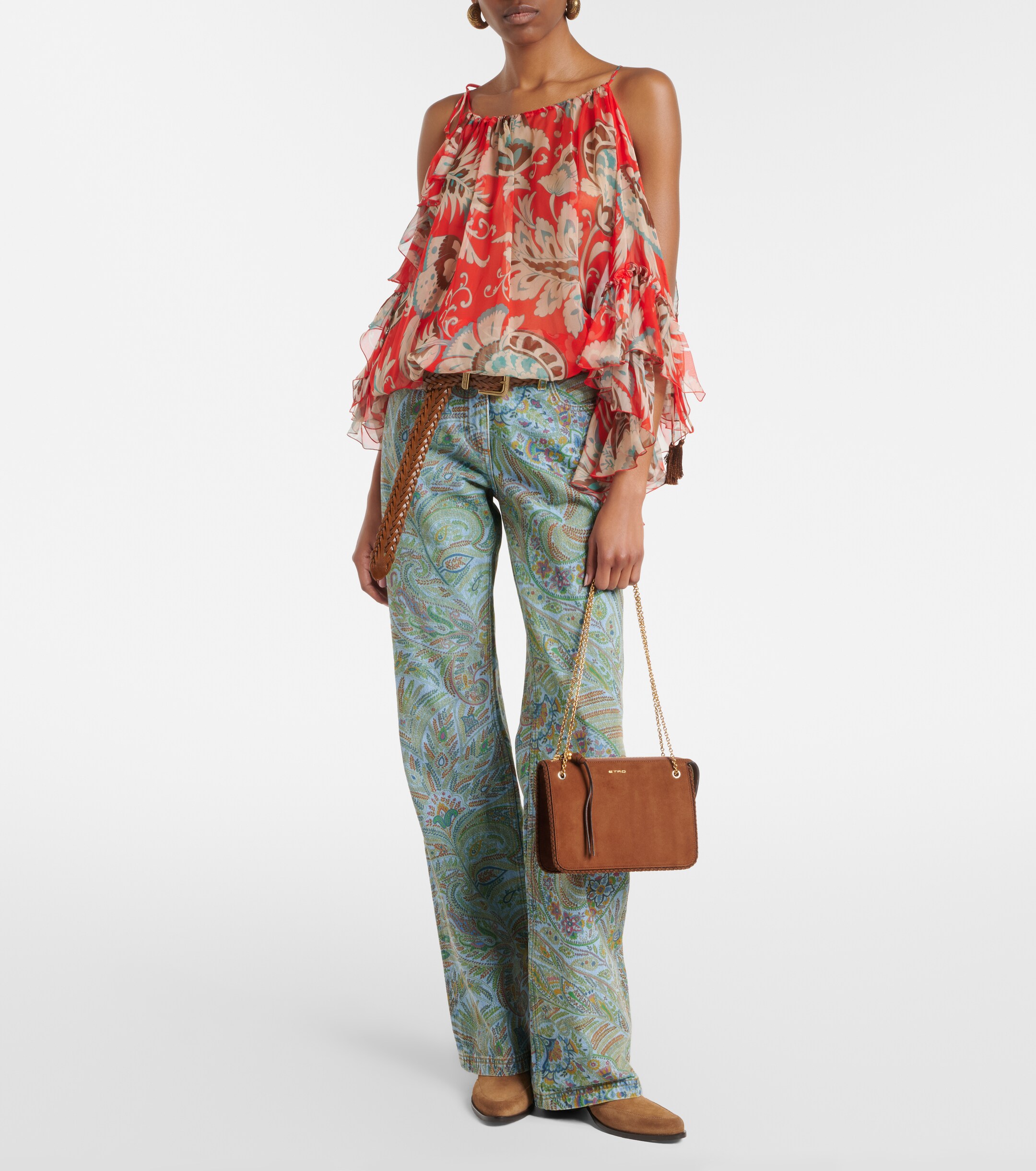 Etro Small suede crossbody bag