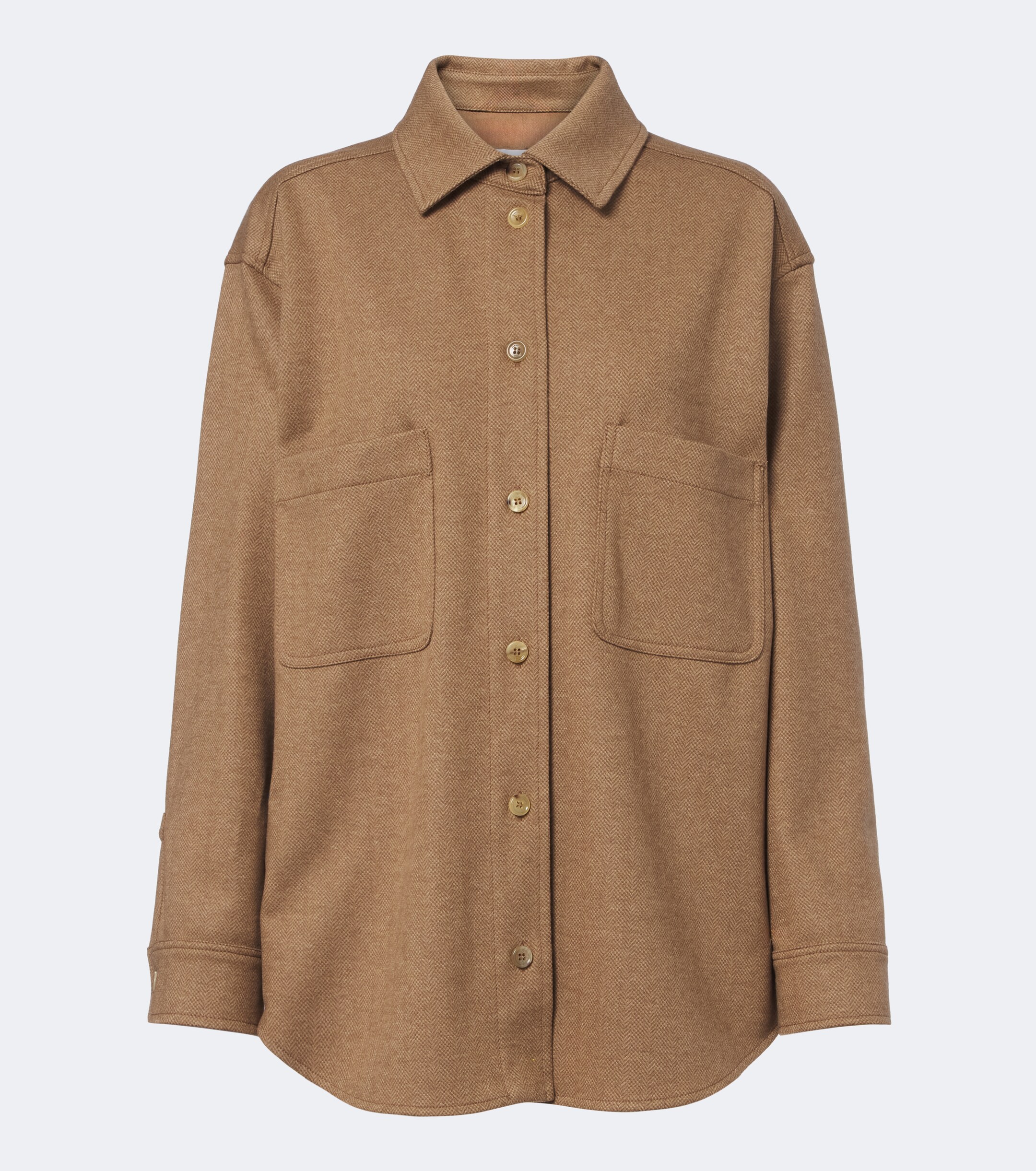 Max Mara Max Mara Camel hair and wool-blend shirt