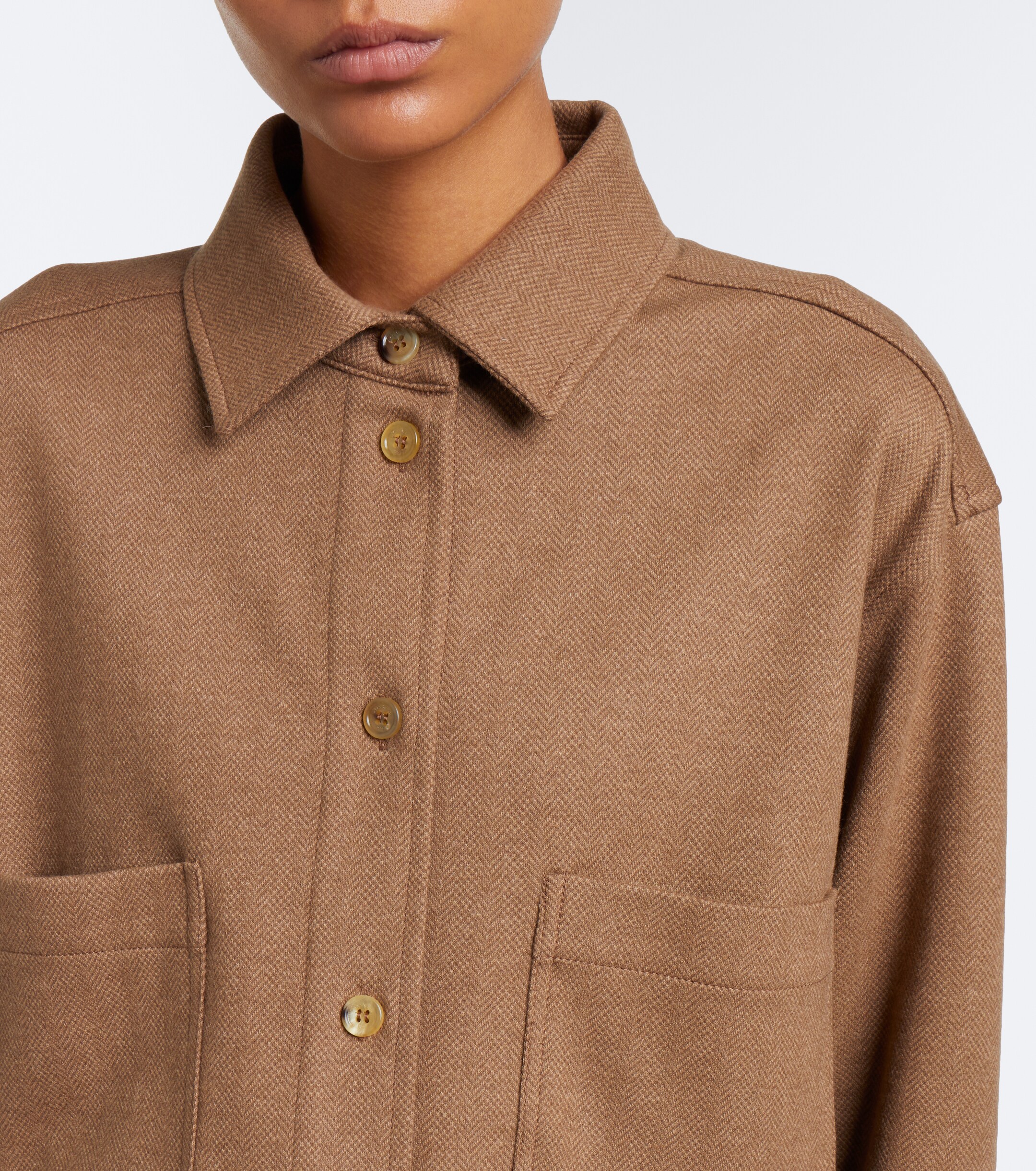 Max Mara Max Mara Camel hair and wool-blend shirt
