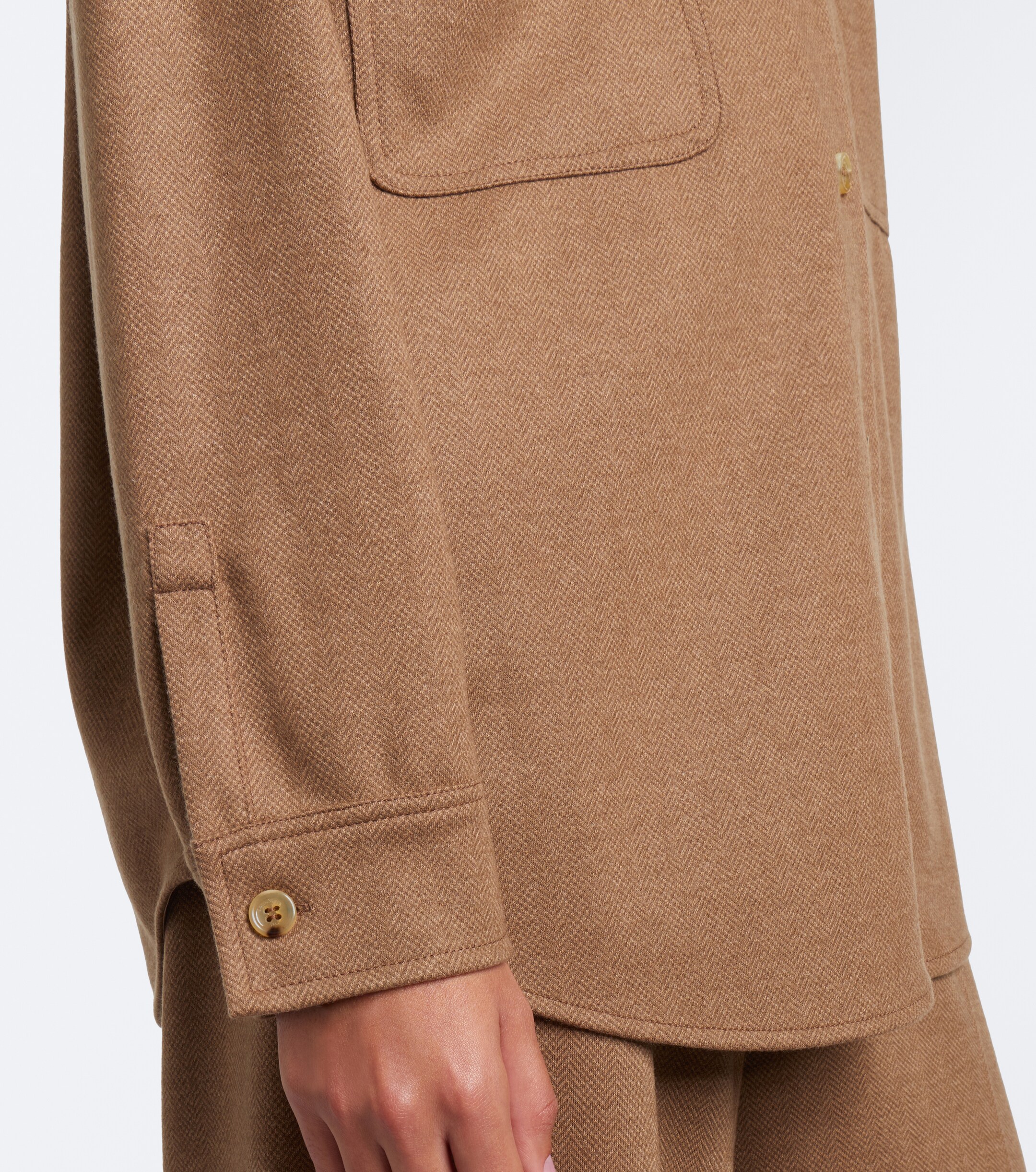 Max Mara Max Mara Camel hair and wool-blend shirt