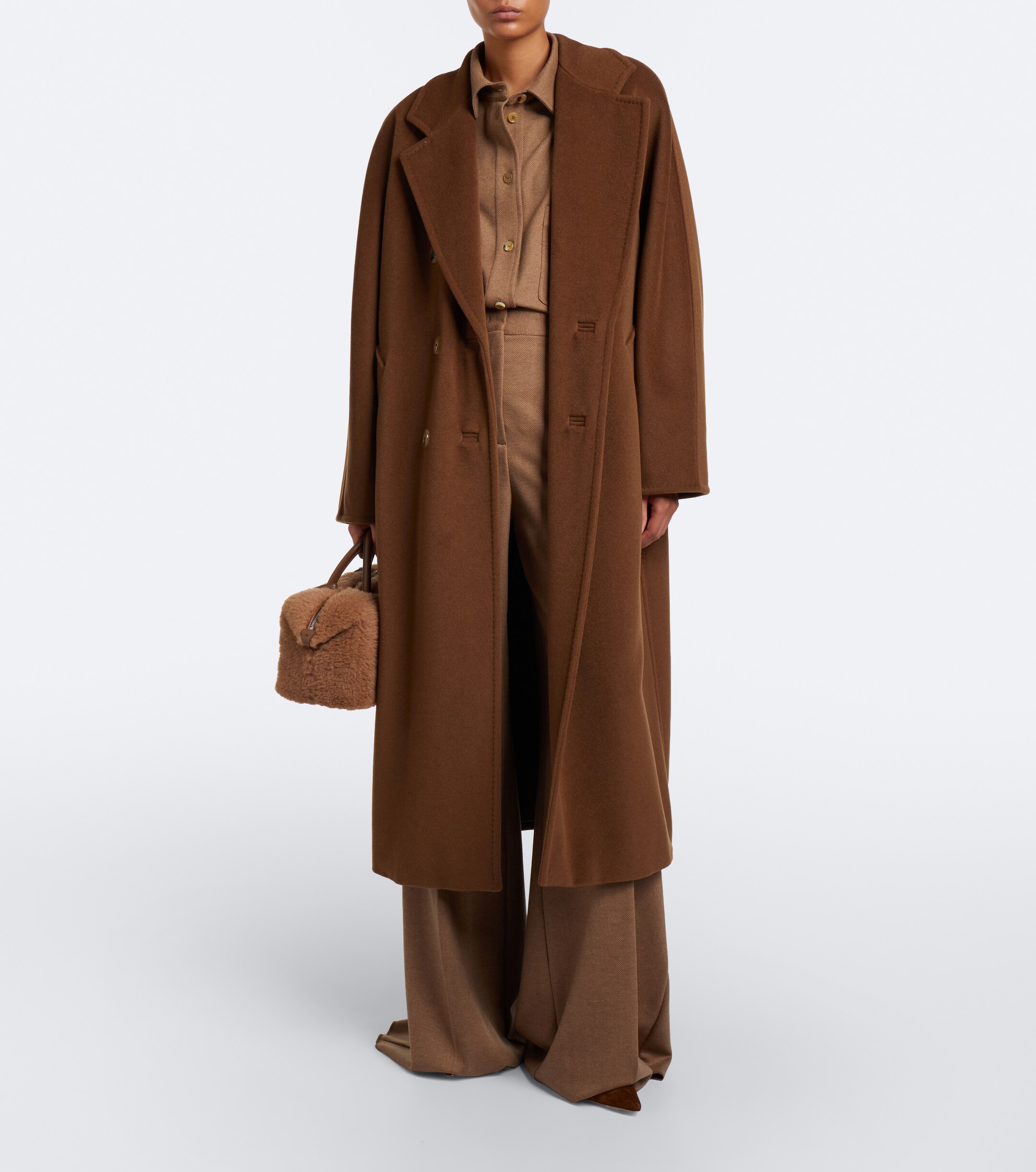 Max Mara Max Mara Camel hair and wool-blend shirt