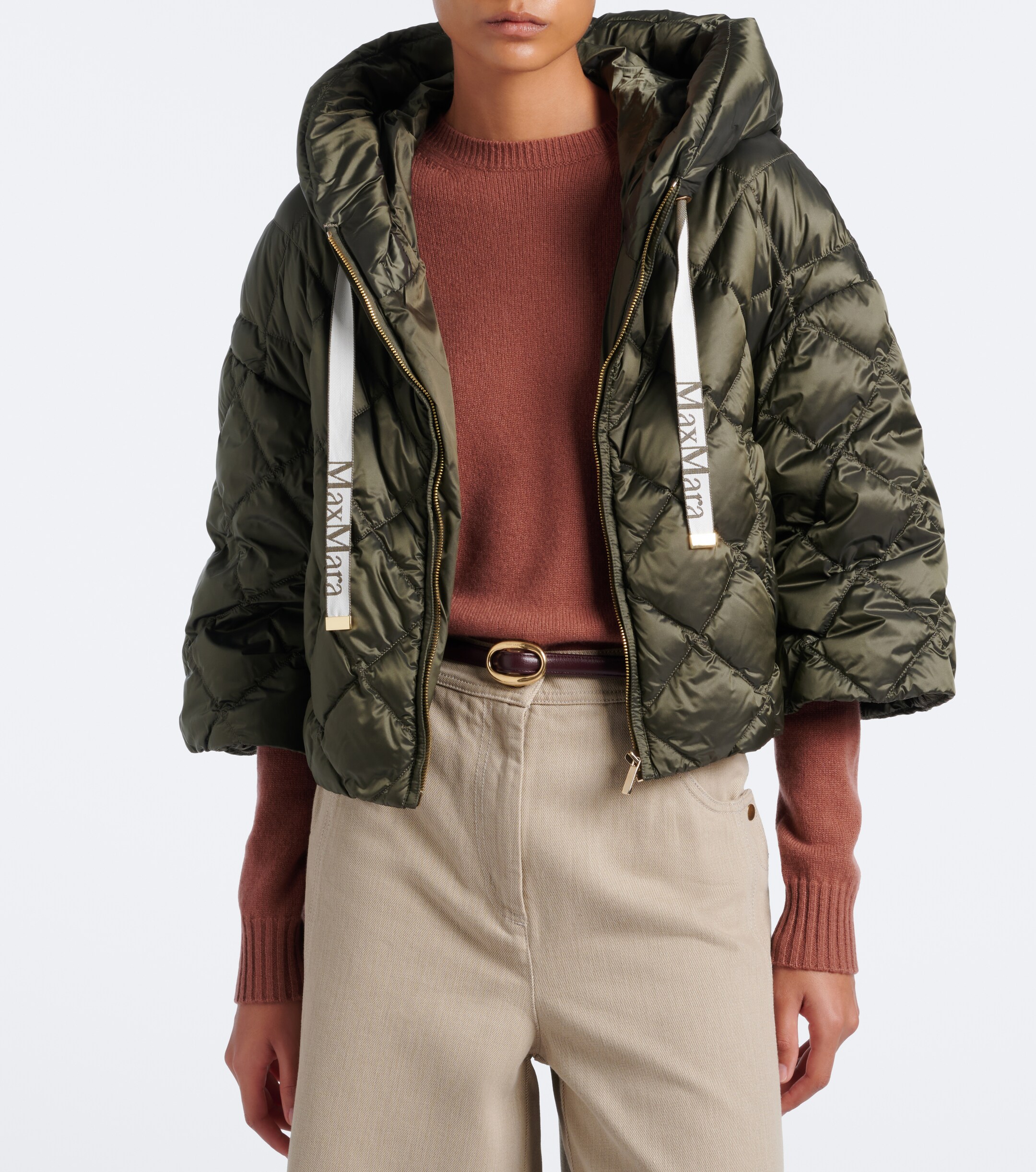 Max Mara Max Mara Hooded quilted cropped down jacket