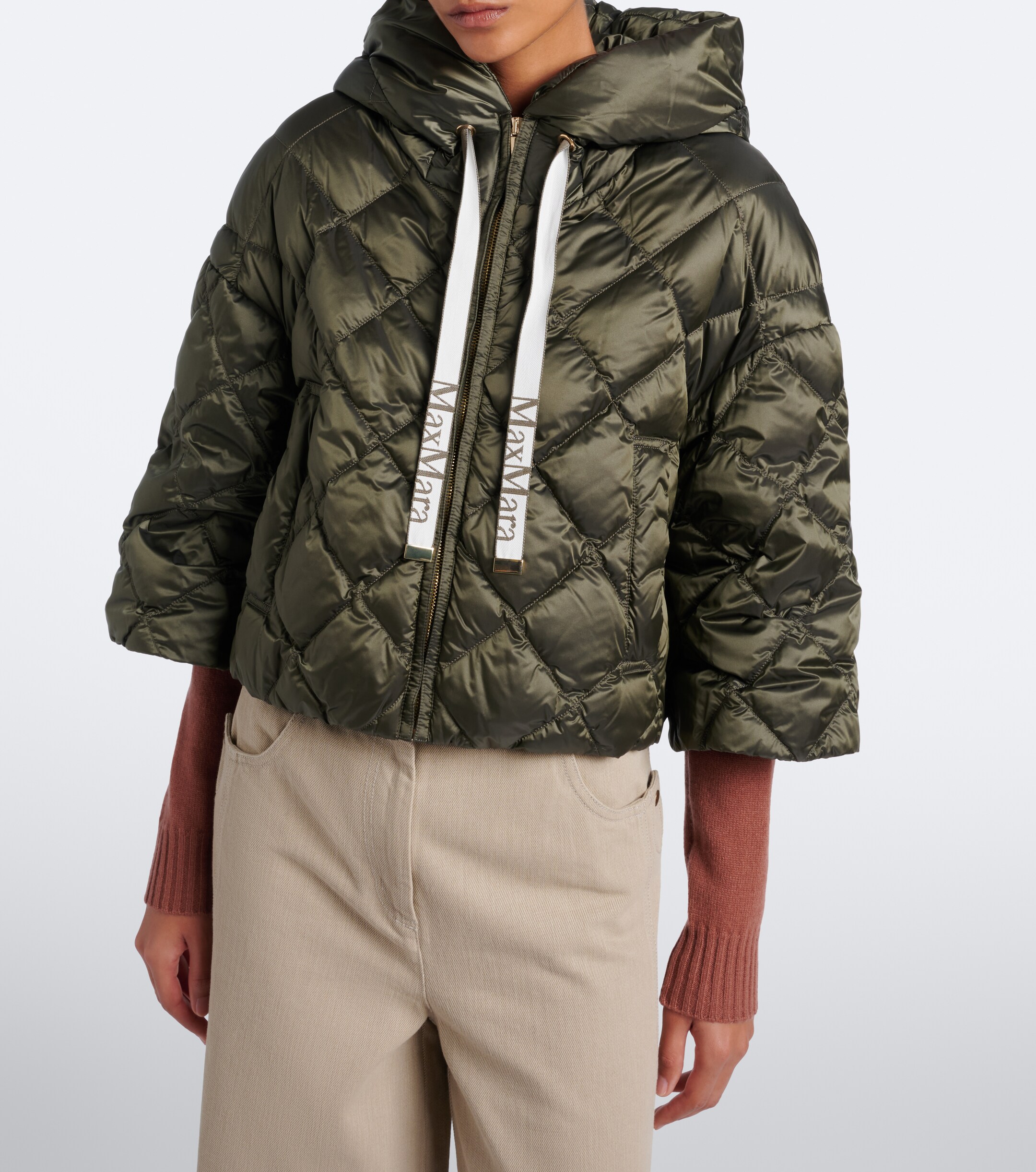 Max Mara Max Mara Hooded quilted cropped down jacket