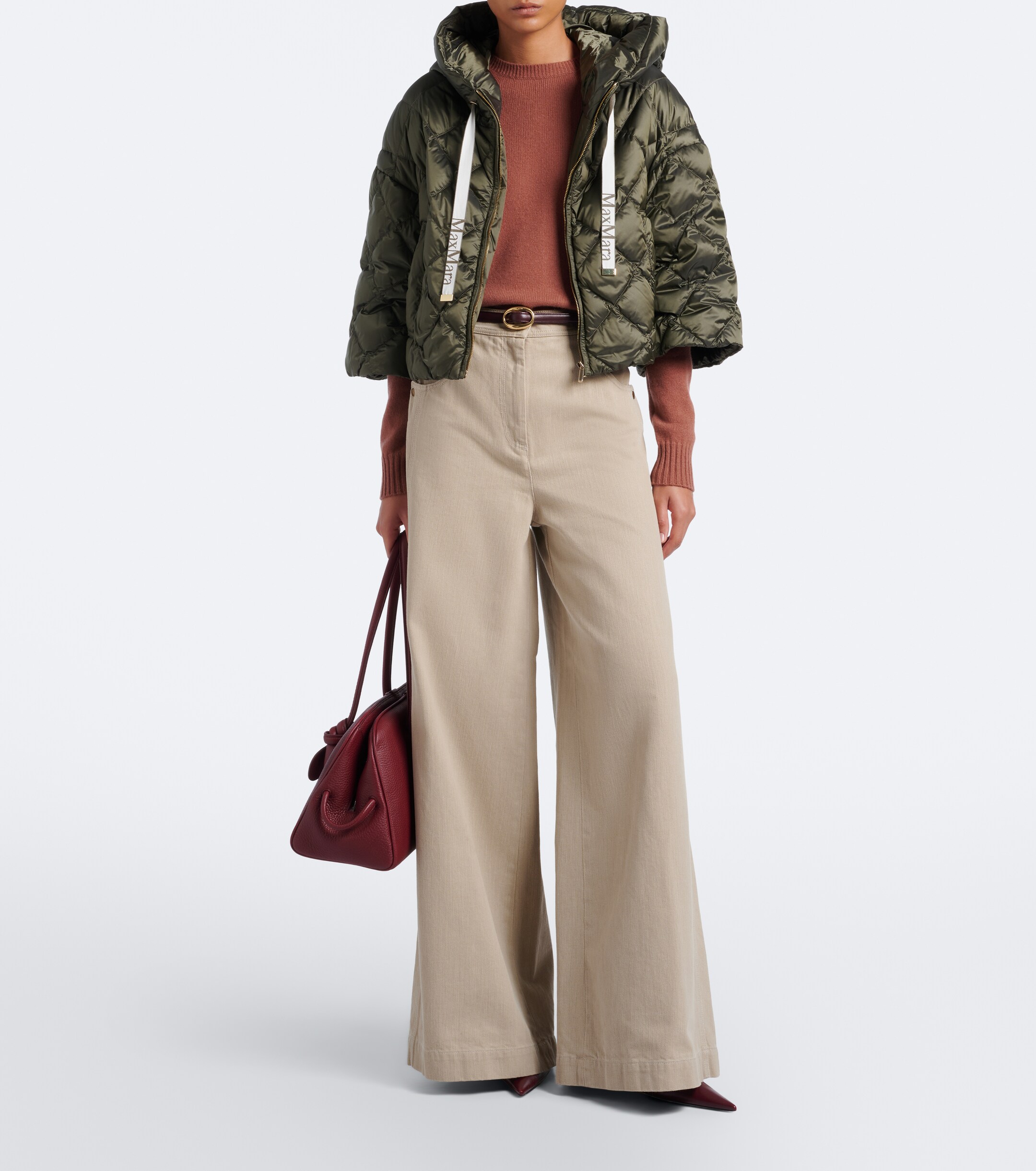 Max Mara Max Mara Hooded quilted cropped down jacket