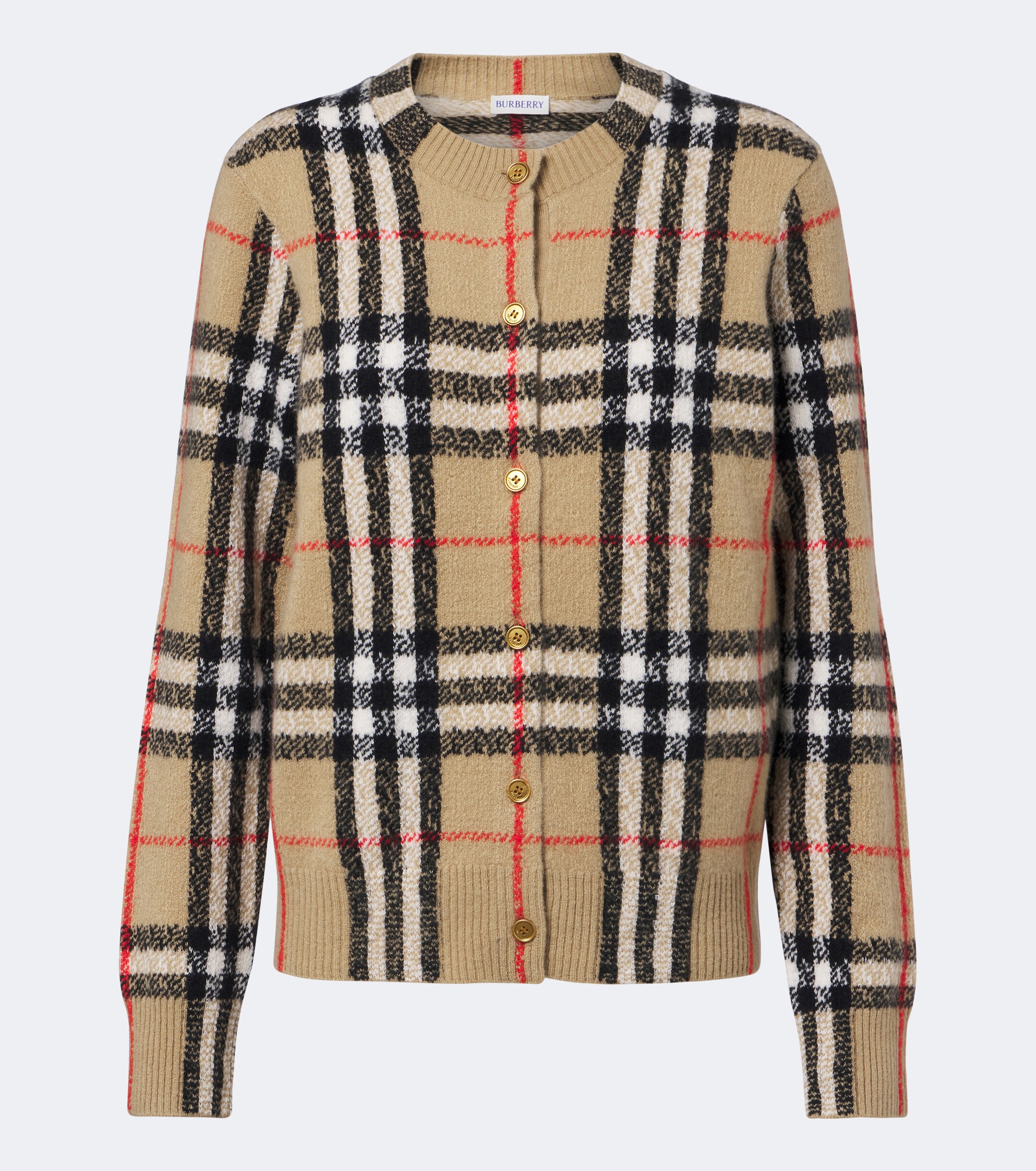 Burberry Burberry Burberry Check cashmere cardigan