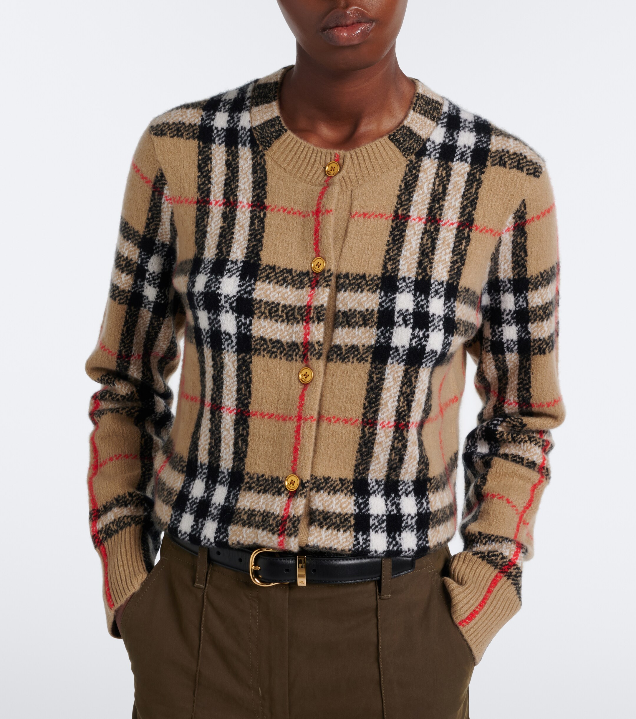 Burberry Burberry Burberry Check cashmere cardigan