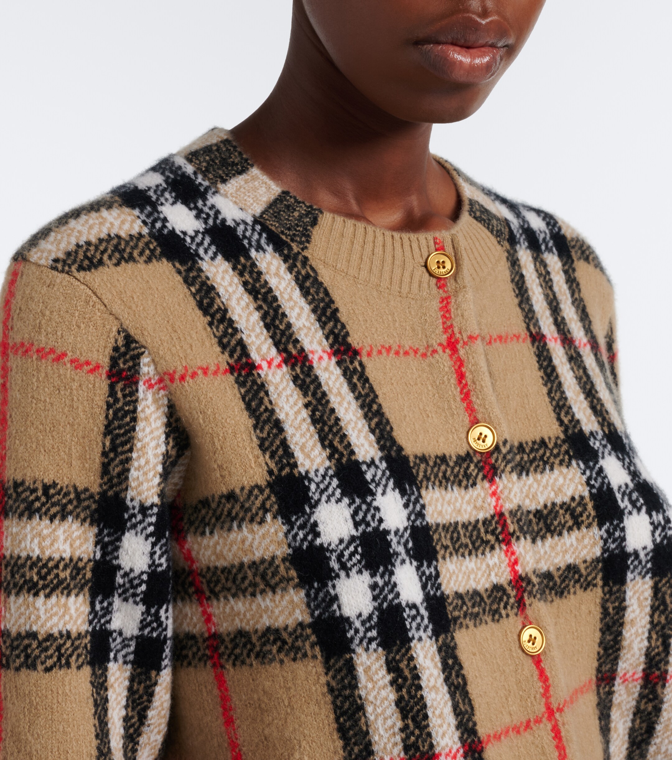Burberry Burberry Burberry Check cashmere cardigan