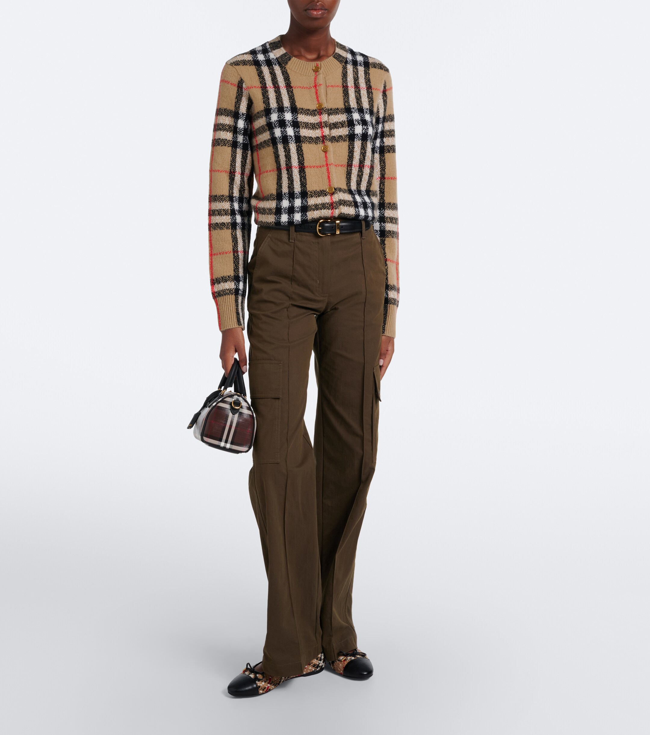 Burberry Burberry Burberry Check cashmere cardigan