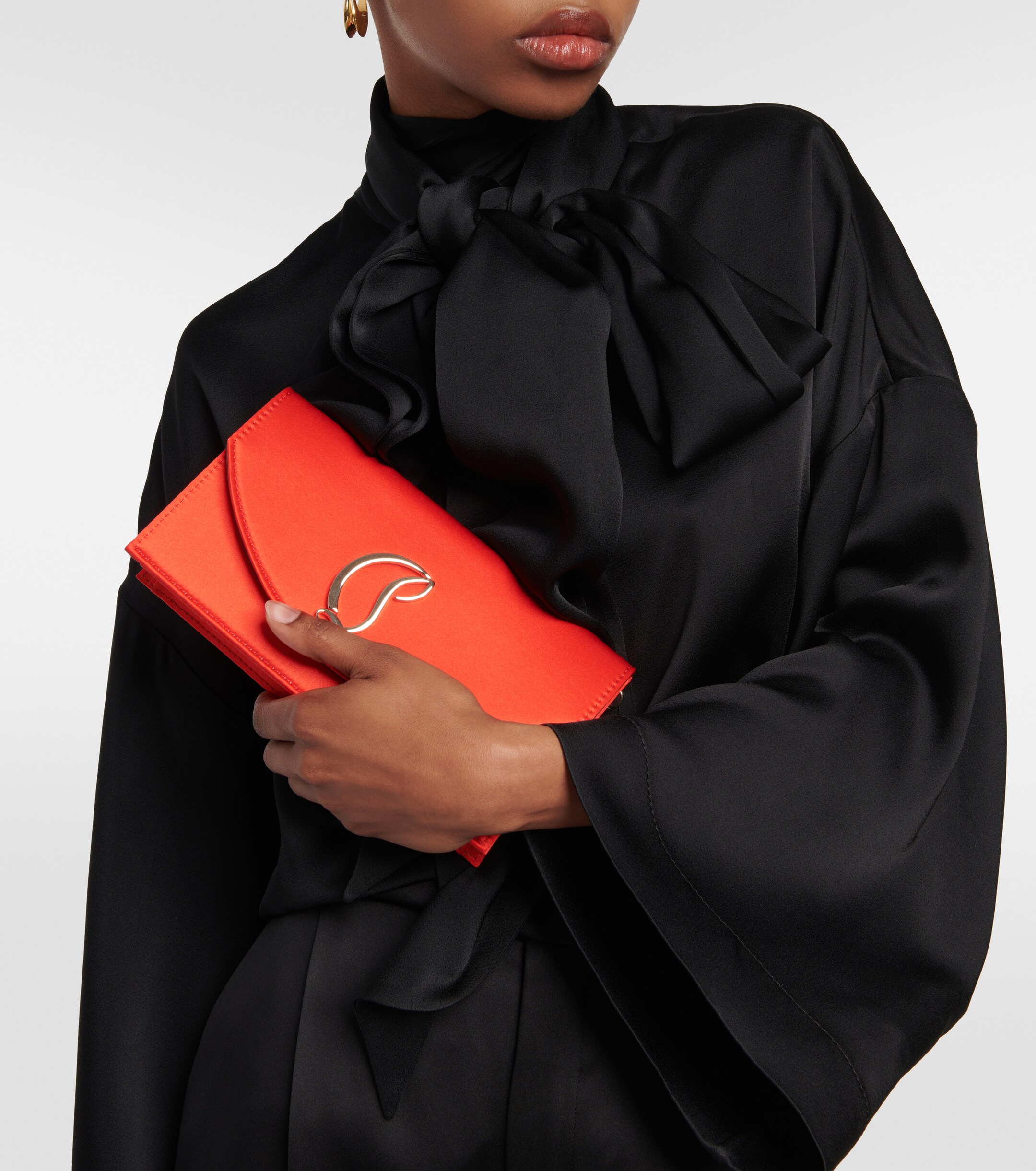 CHRISTIAN LOUBOUTIN Loubi54 Small satin crossbody clutch