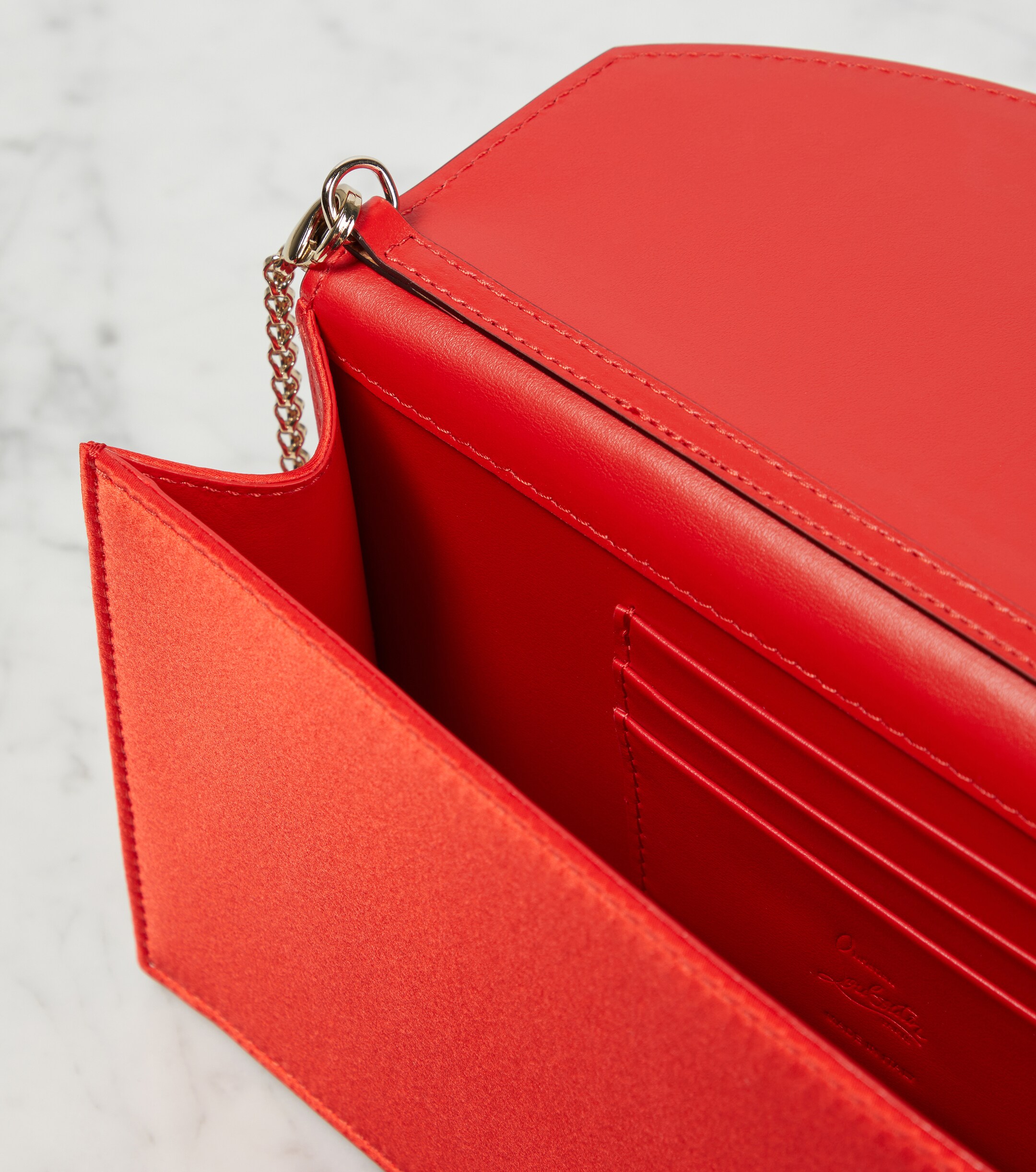 CHRISTIAN LOUBOUTIN Loubi54 Small satin crossbody clutch