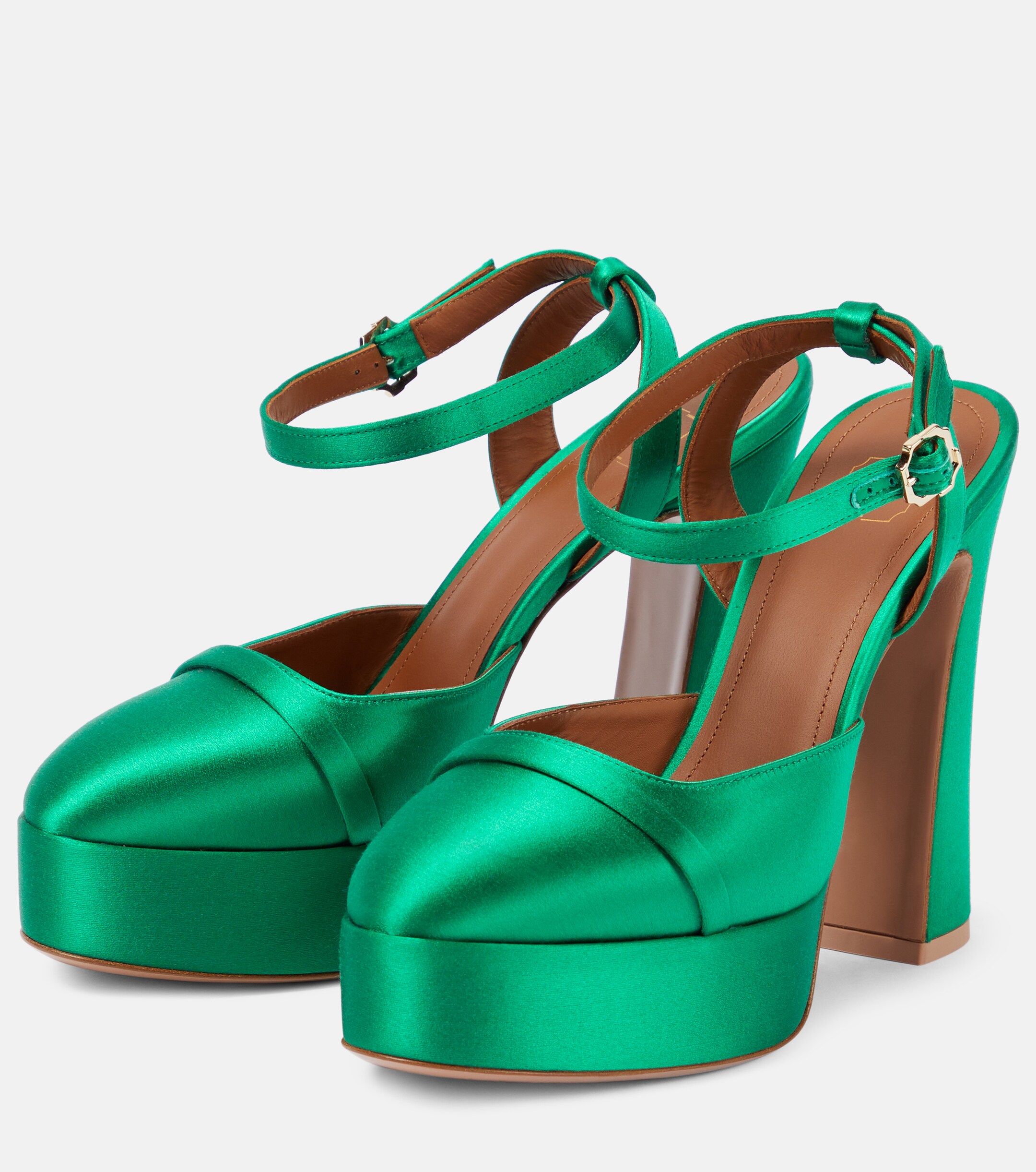 Malone Souliers Mora satin platform pumps thumbnail