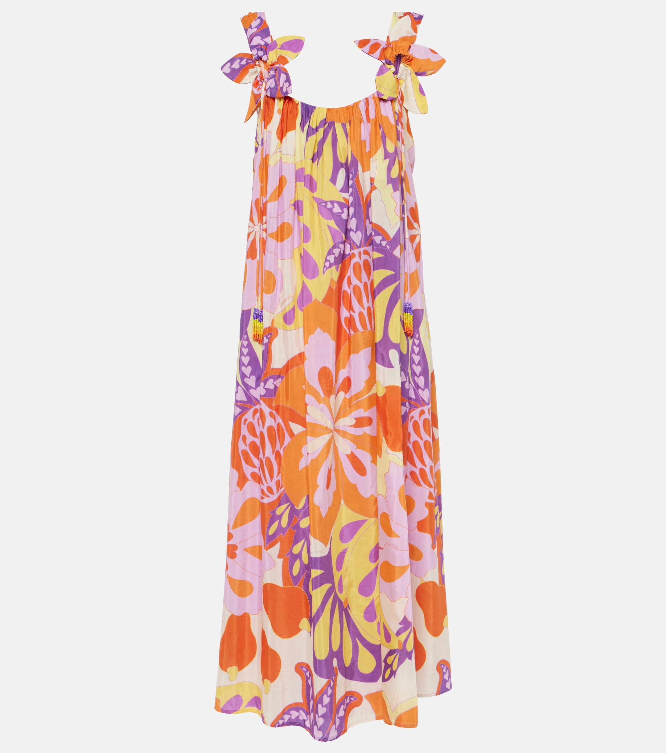 FARM Rio Lee floral cotton-blend maxi dress