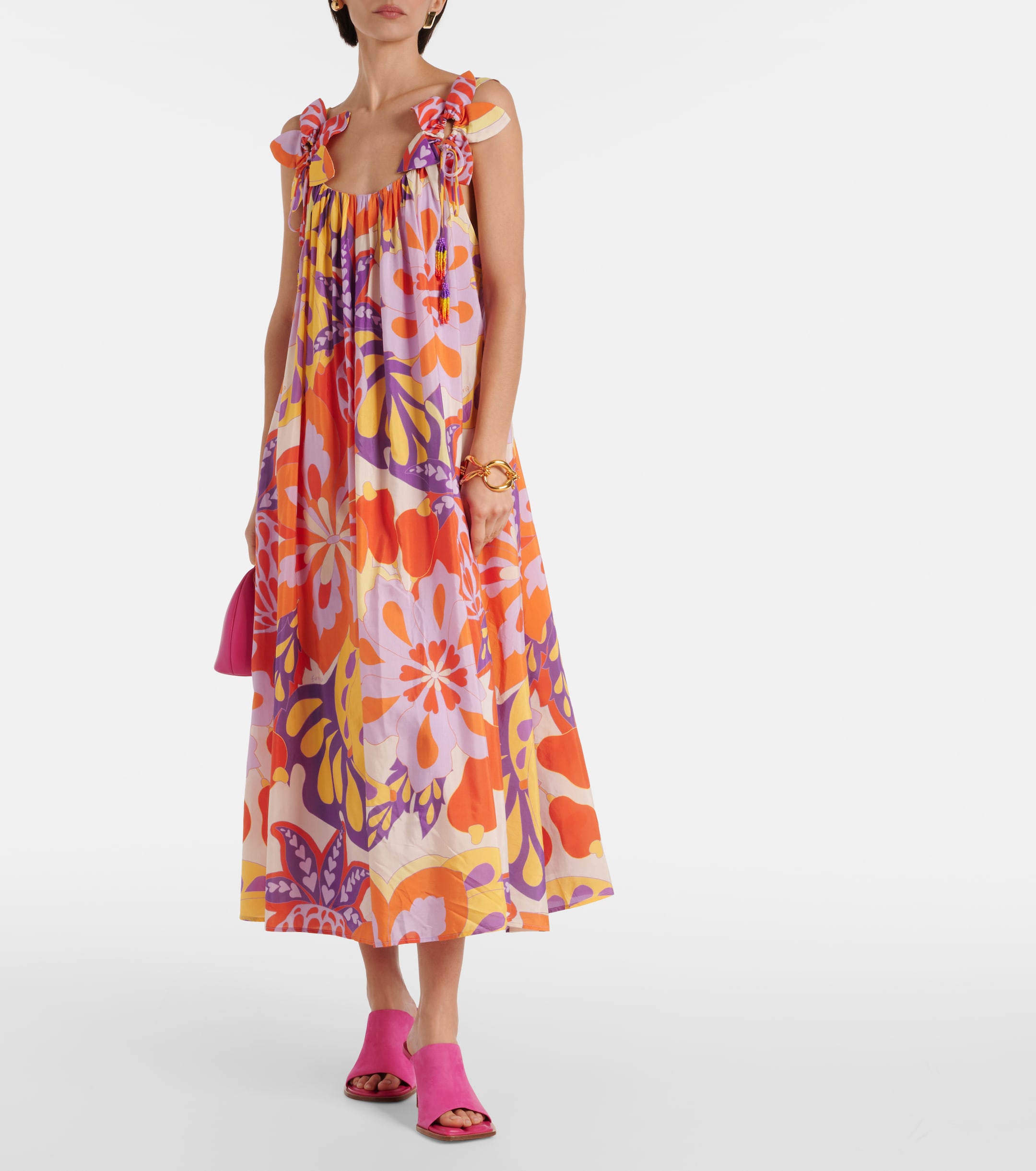 FARM Rio Lee floral cotton-blend maxi dress