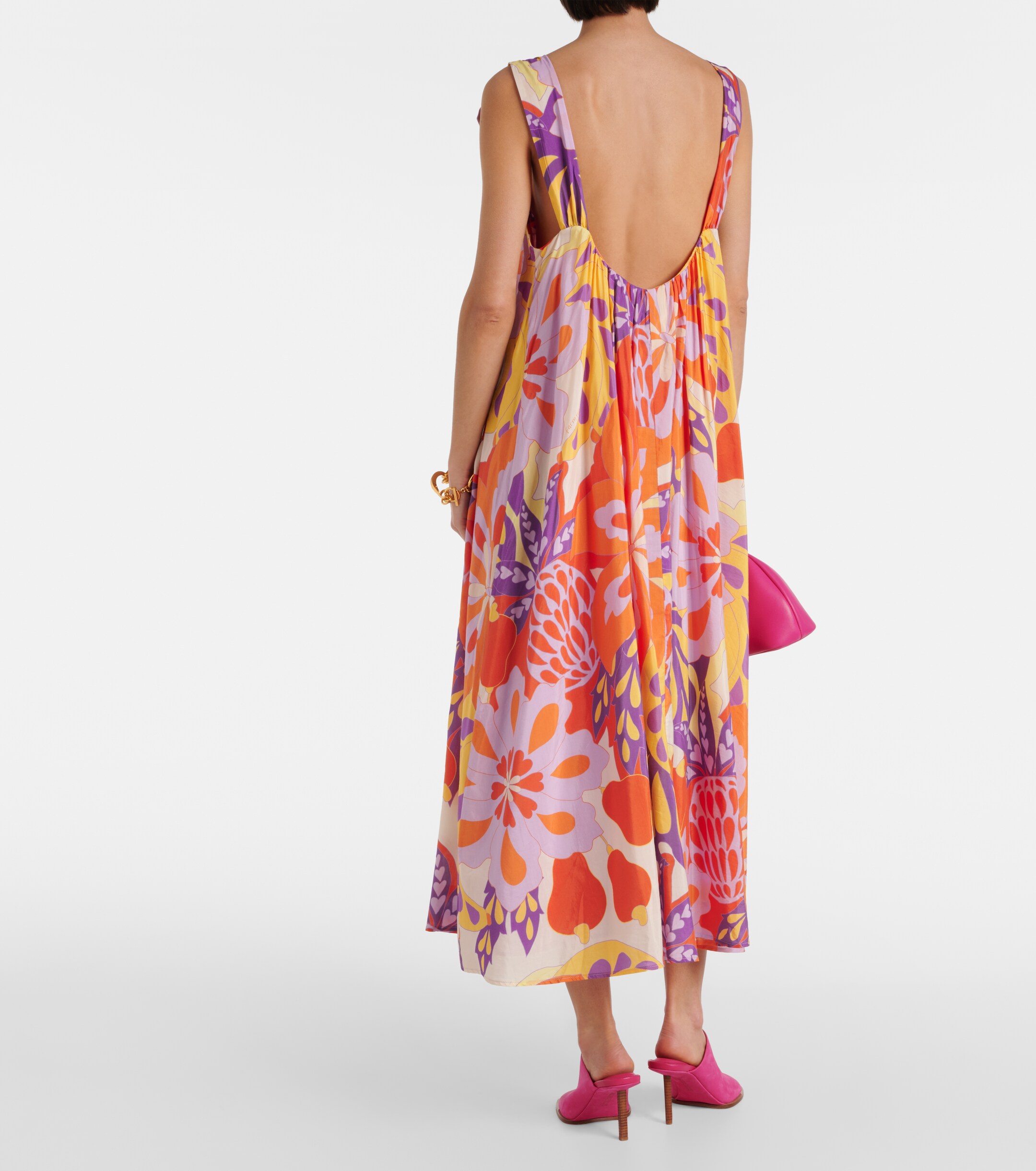 FARM Rio Lee floral cotton-blend maxi dress