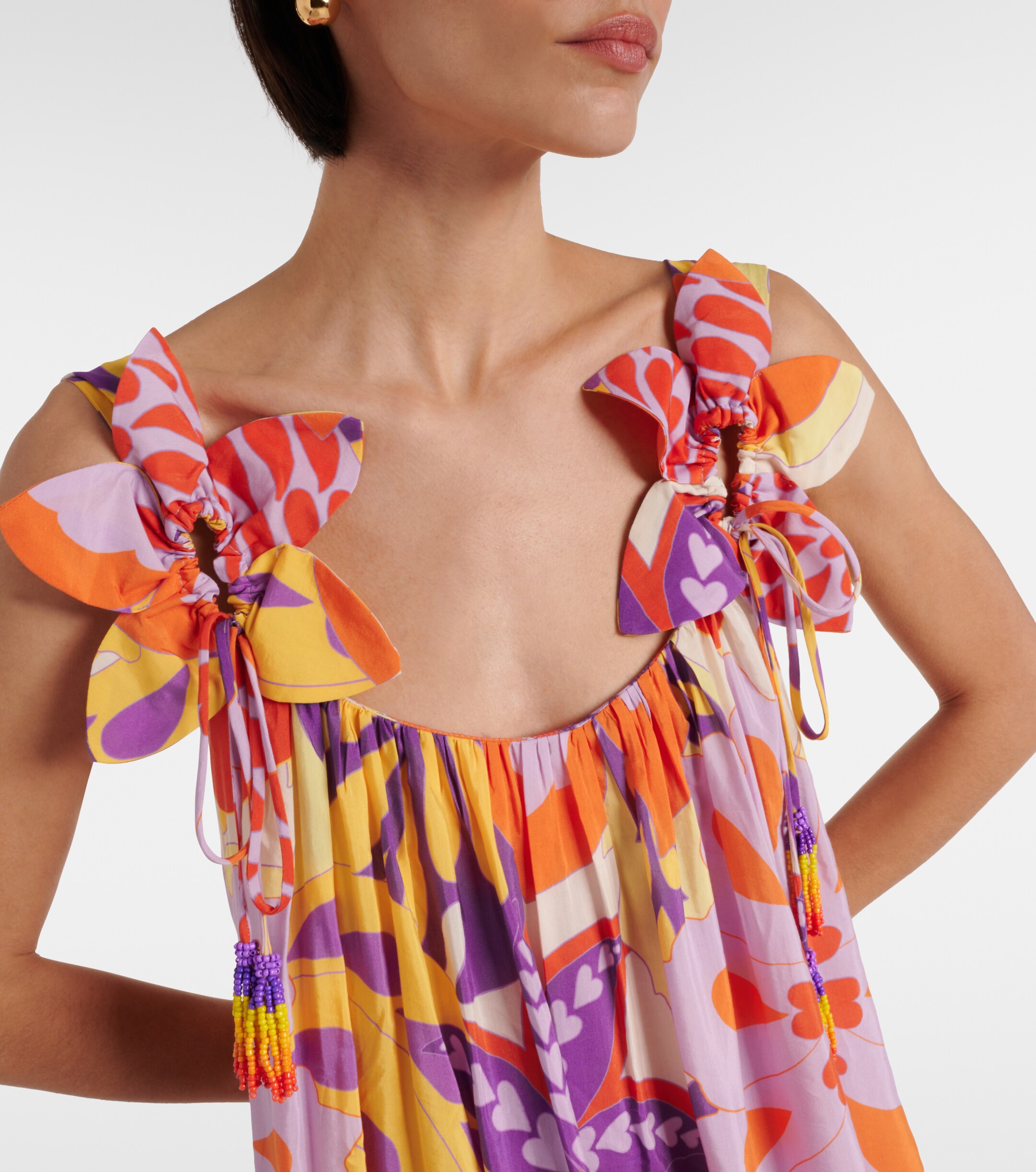 FARM Rio Lee floral cotton-blend maxi dress