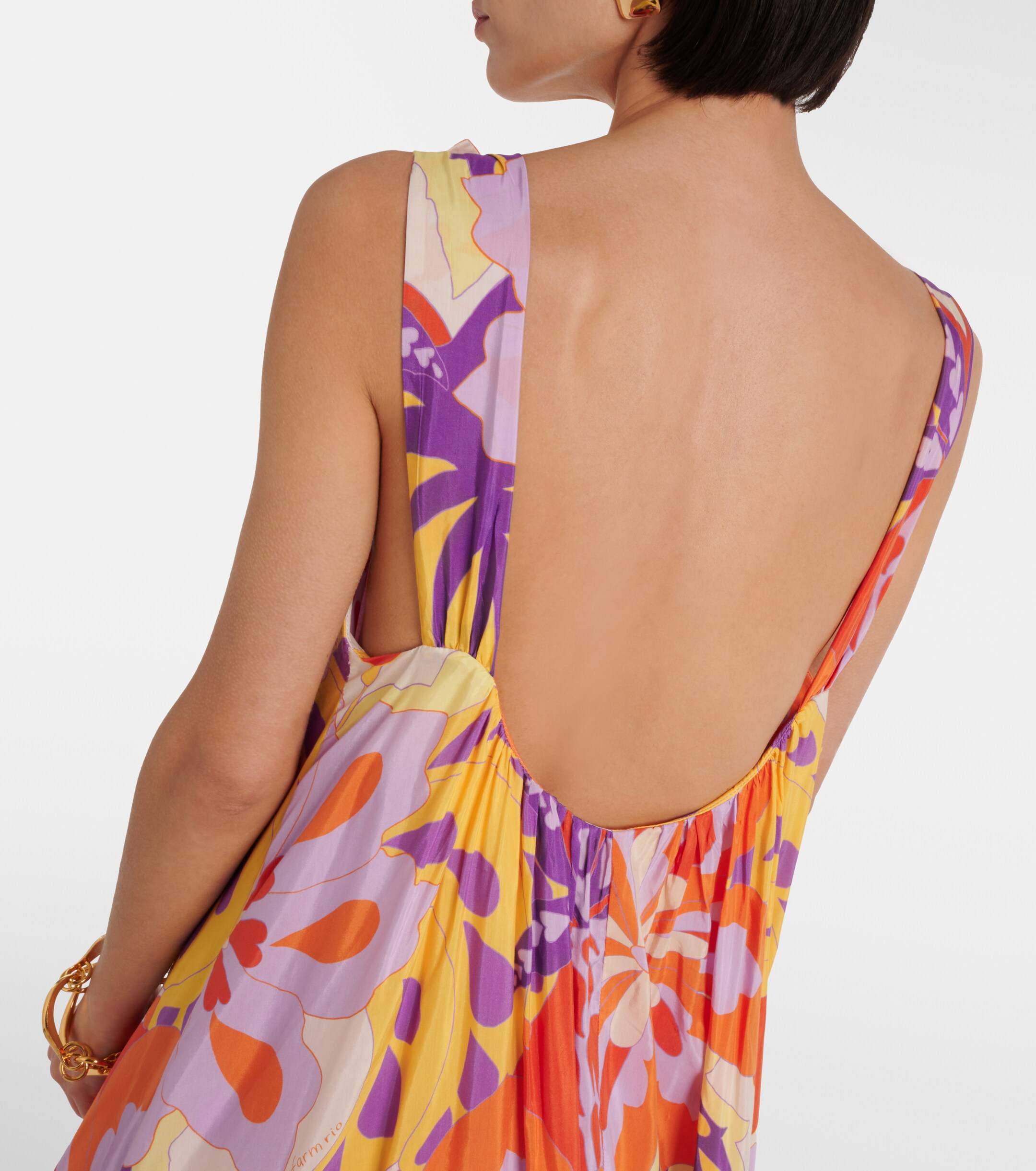 FARM Rio Lee floral cotton-blend maxi dress
