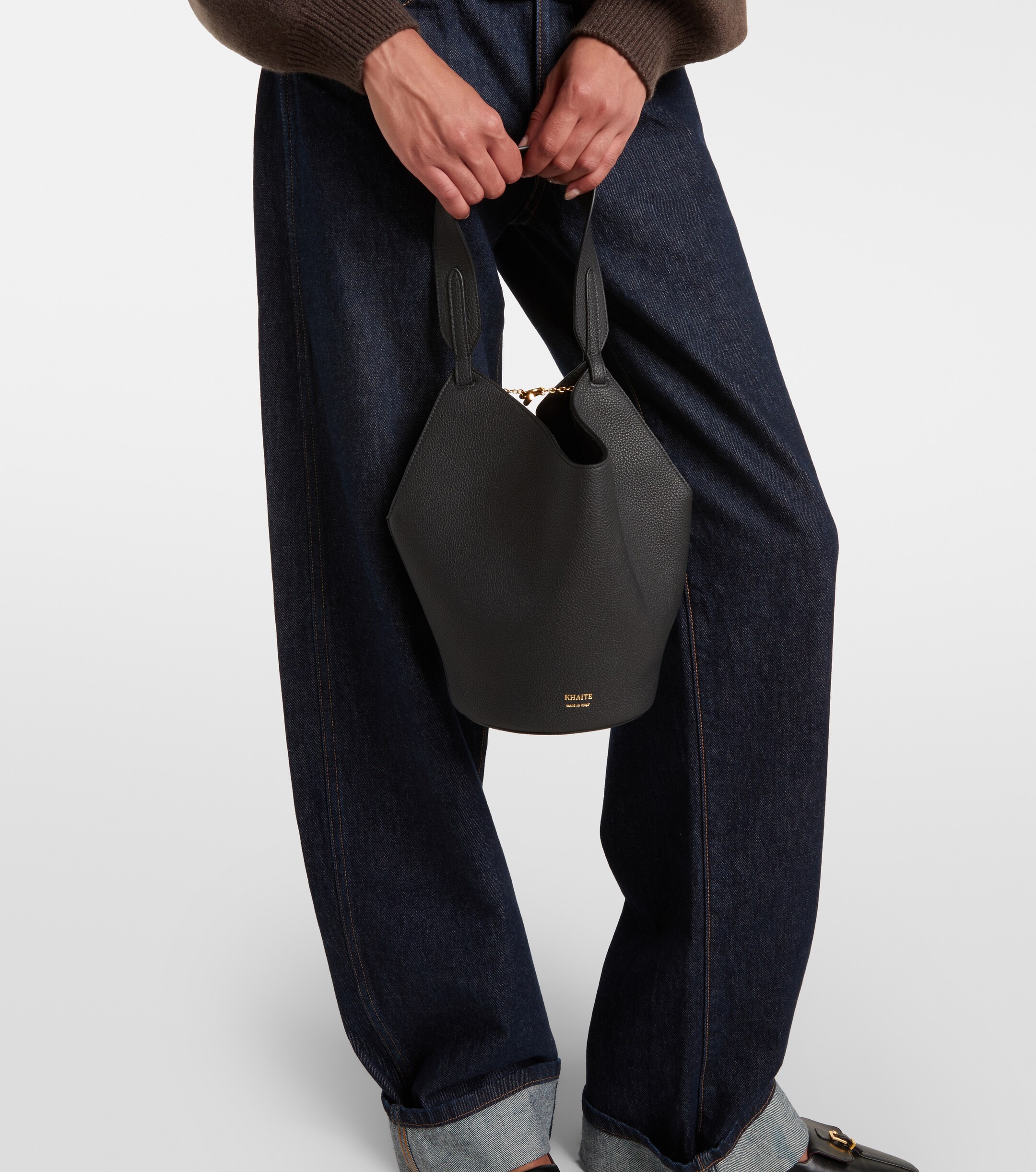 KHAITE Lotus Mini leather tote bag