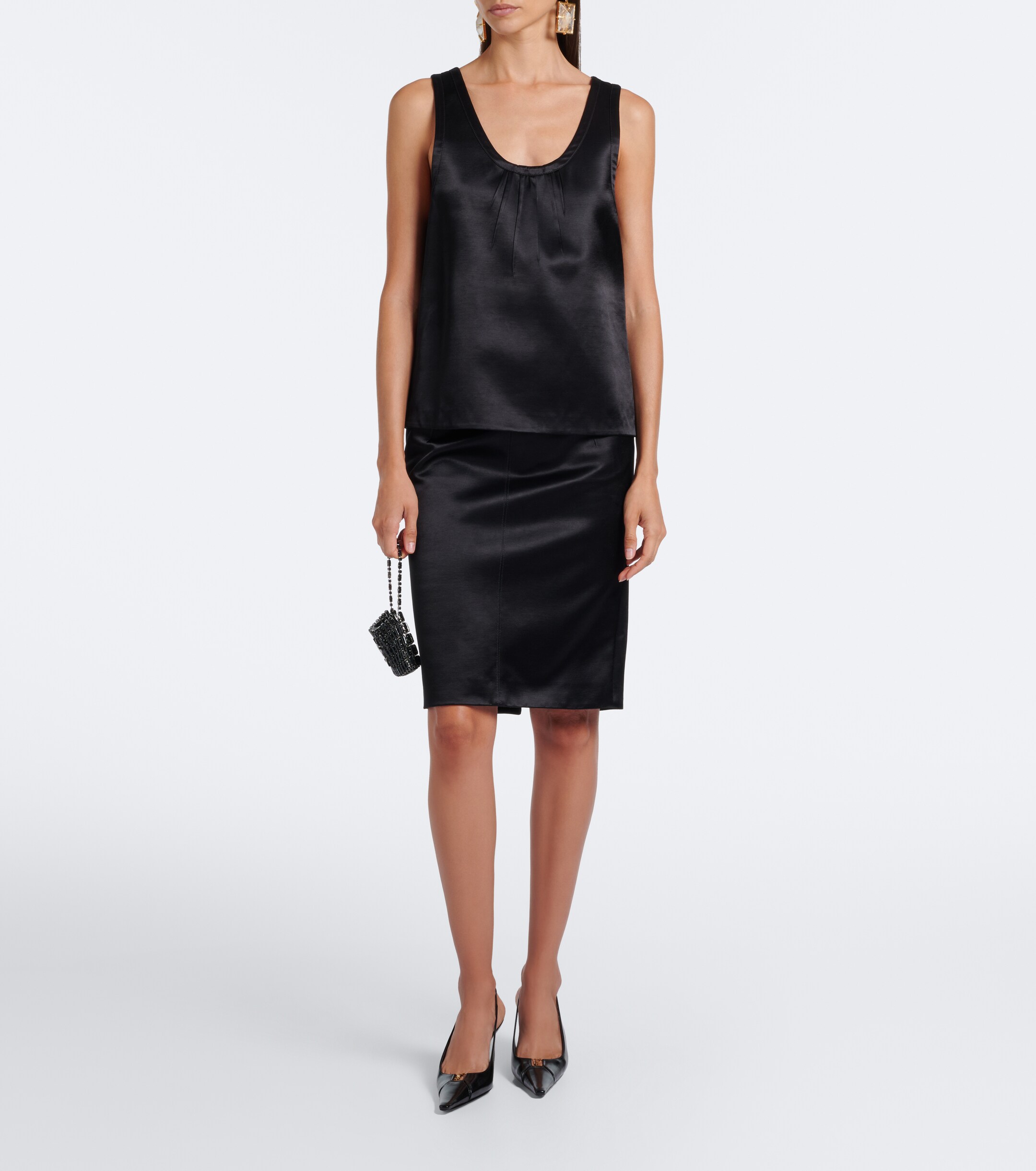 Saint Laurent Cassandre Micro embellished top-handle bag