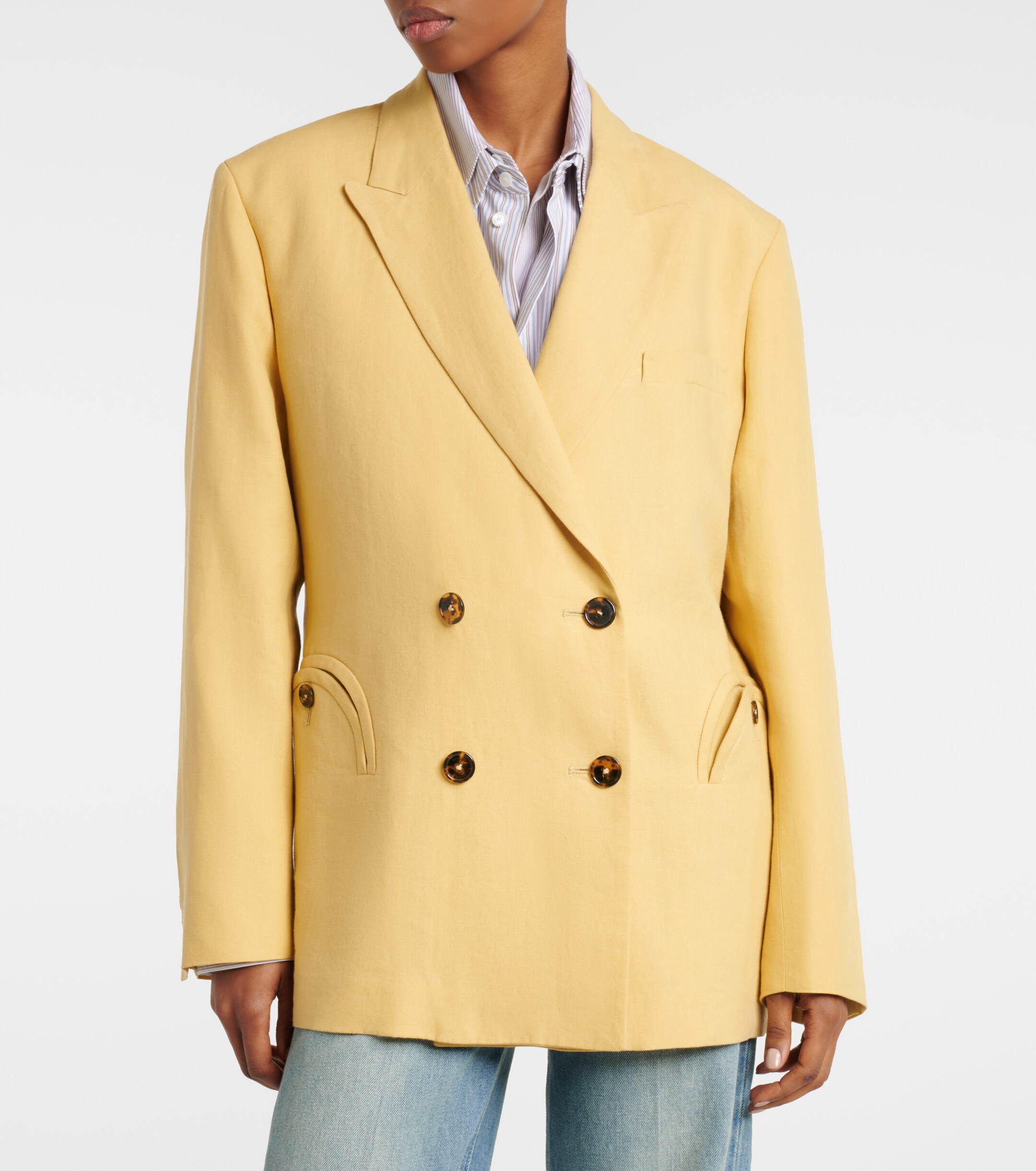 Blazé Milano Nightbreak double-breasted linen blazer