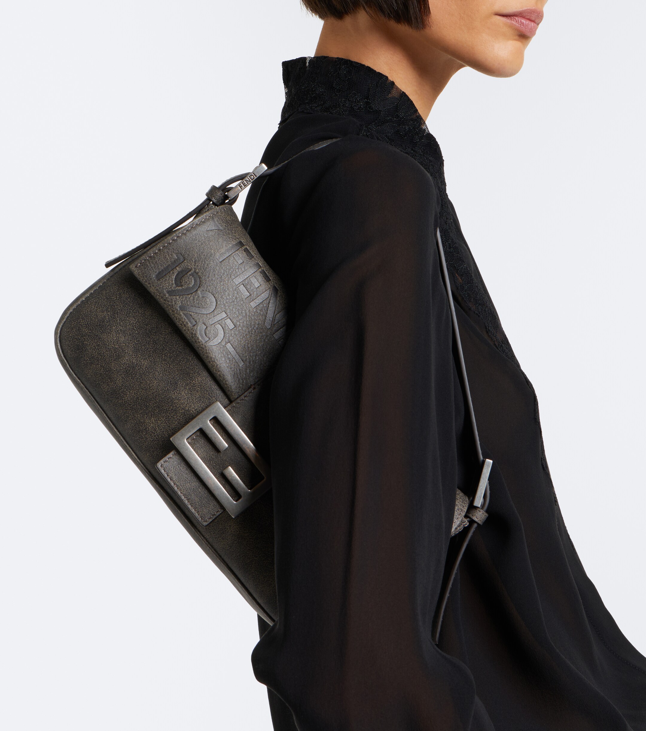 Fendi Baguette® 26424 Biker Small leather shoulder bag
