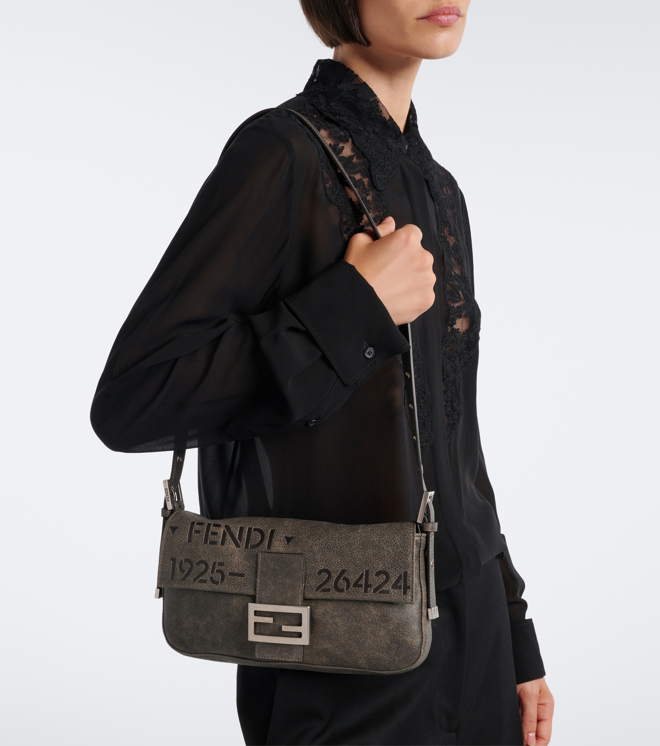Fendi Baguette® 26424 Biker Small leather shoulder bag