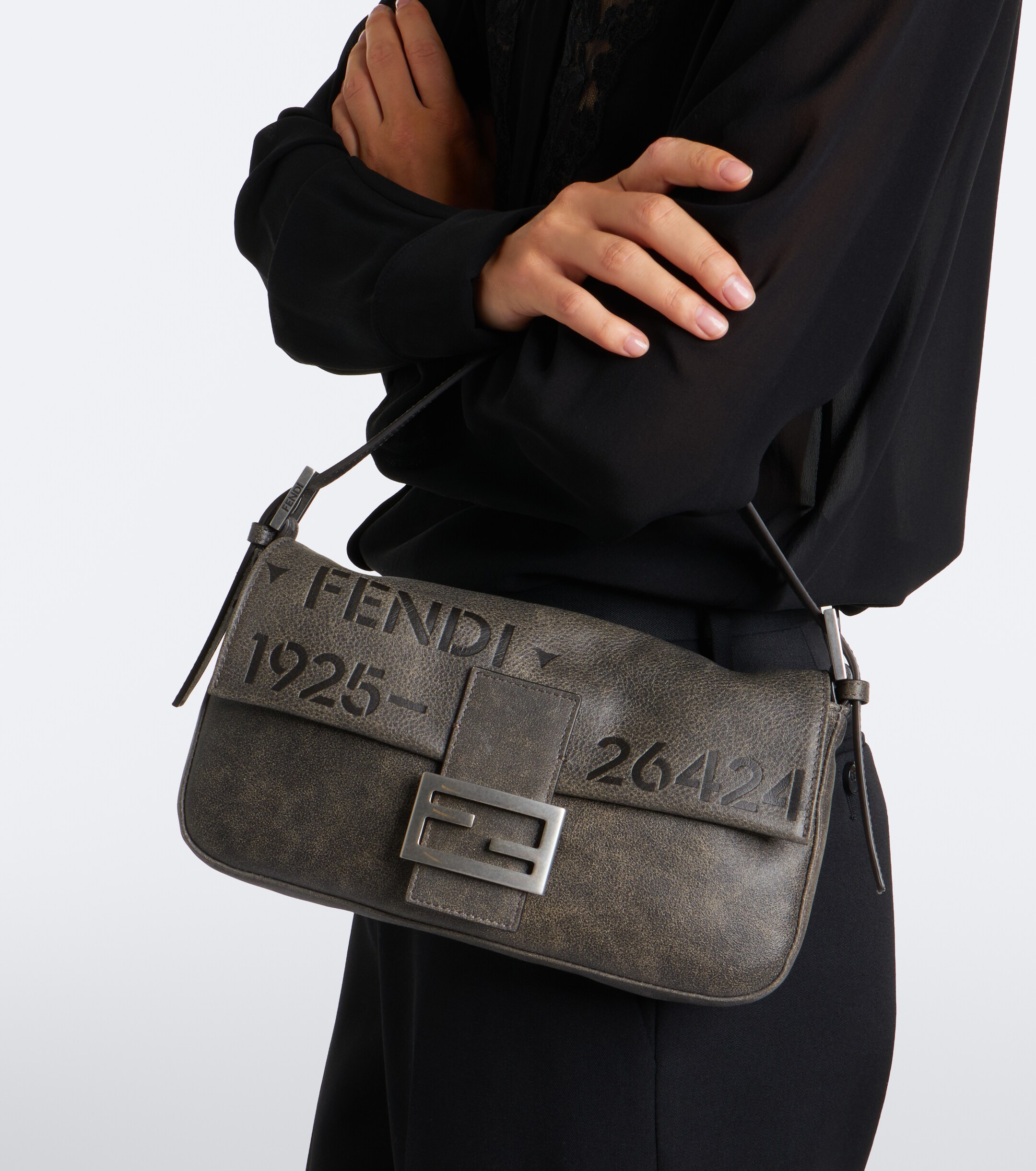 Fendi Baguette® 26424 Biker Small leather shoulder bag