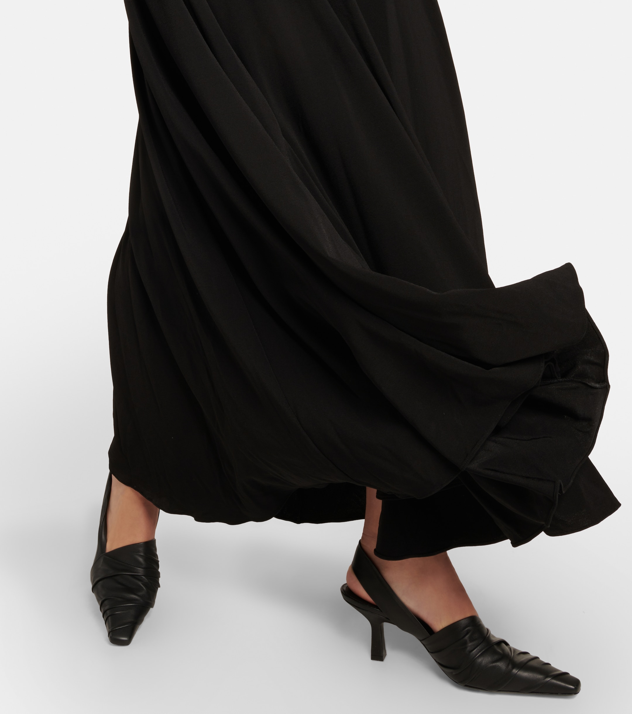 KHAITE Bruna off-shoulder crêpe maxi dress thumbnail