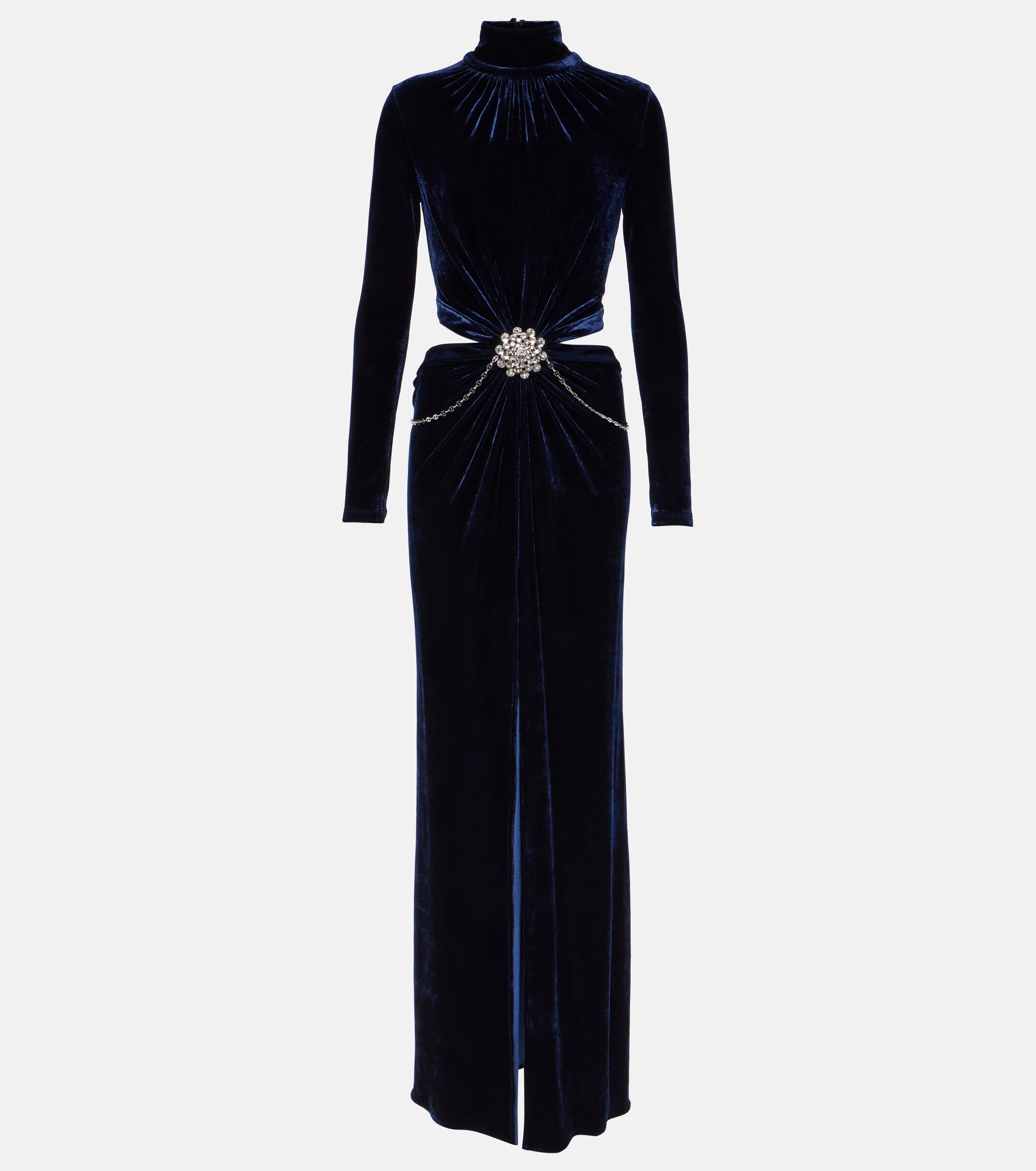 Rabanne - Crystal-embellished velvet maxi dress | Plush