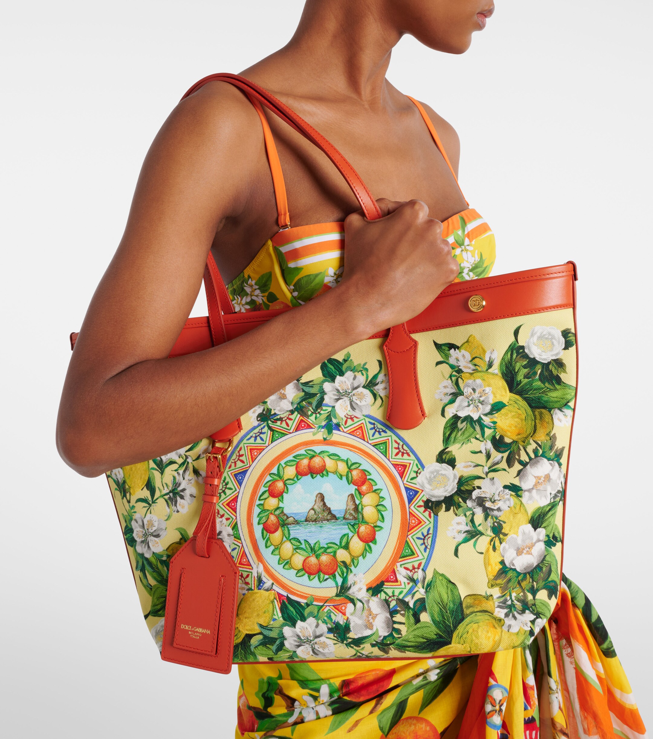 Dolce&Gabbana Taormina Large printed canvas shopper