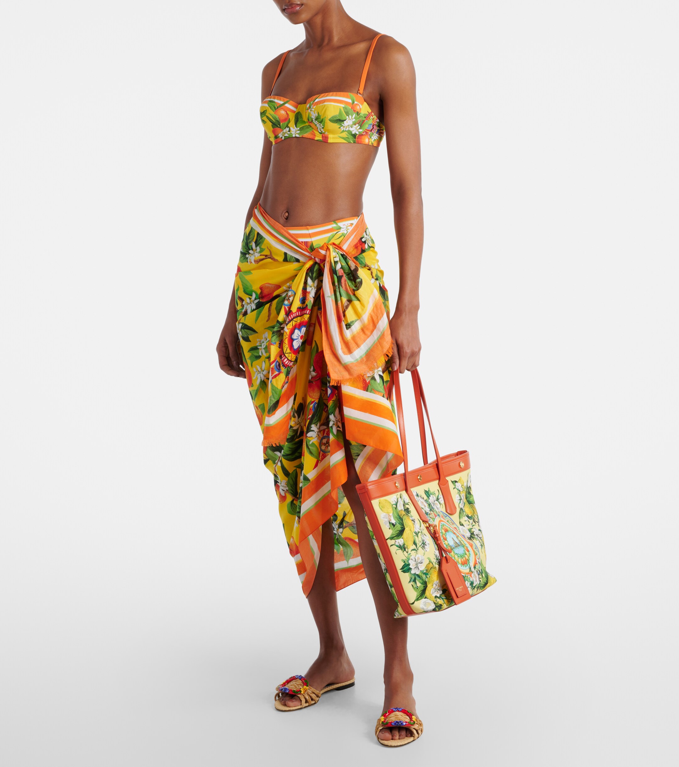 Dolce&Gabbana Taormina Large printed canvas shopper