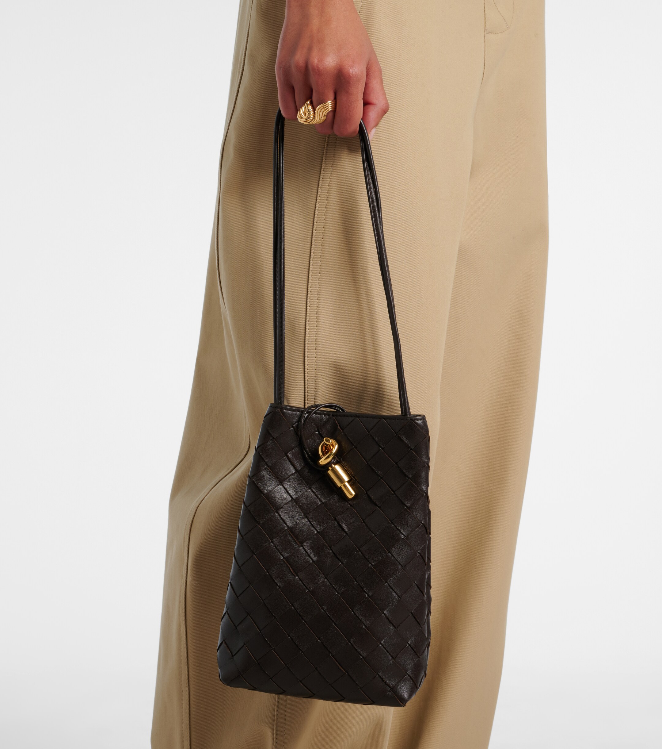 Bottega Veneta Andiamo Intrecciato leather phone pouch