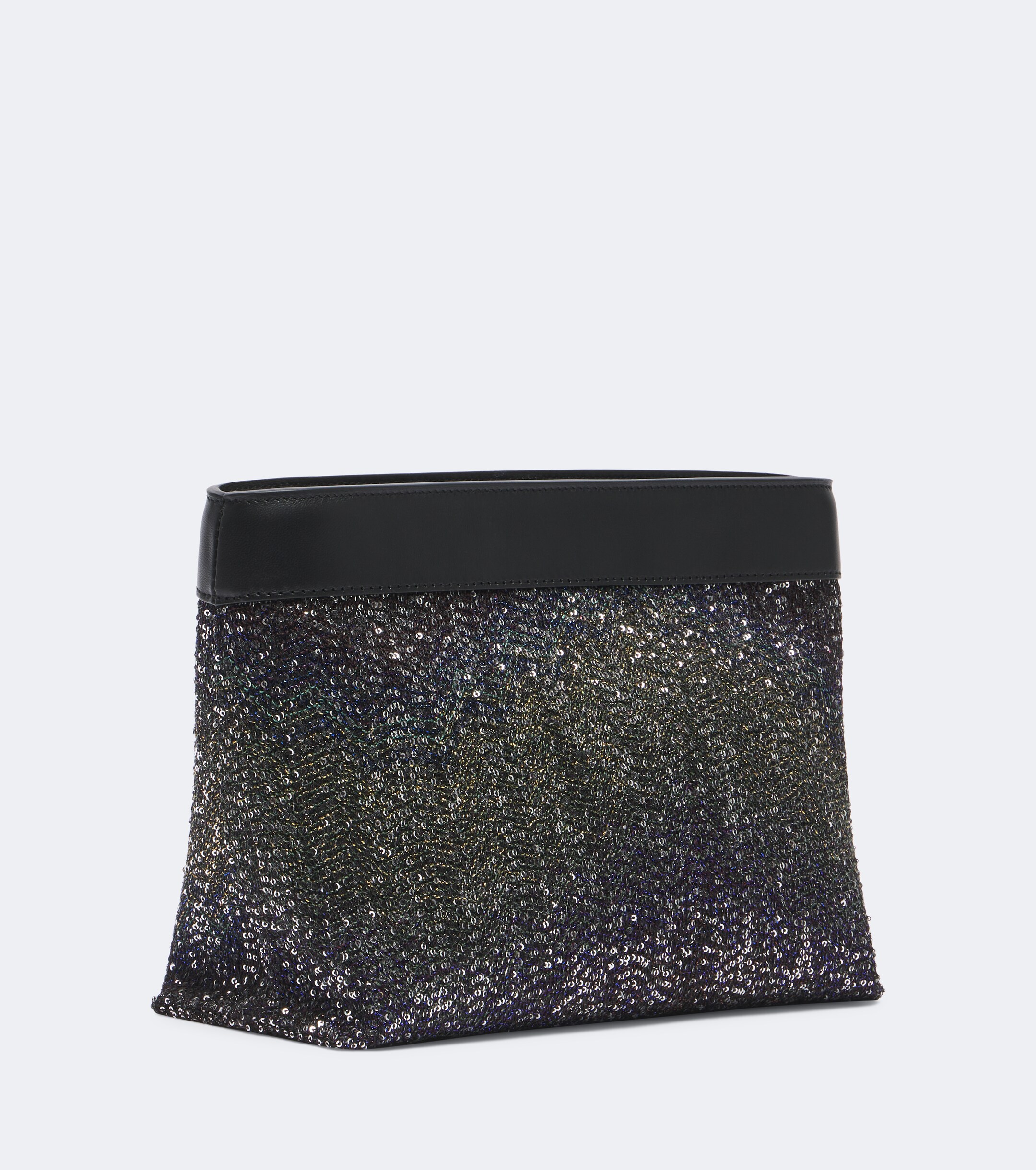 Missoni Sequined leather-trimmed clutch